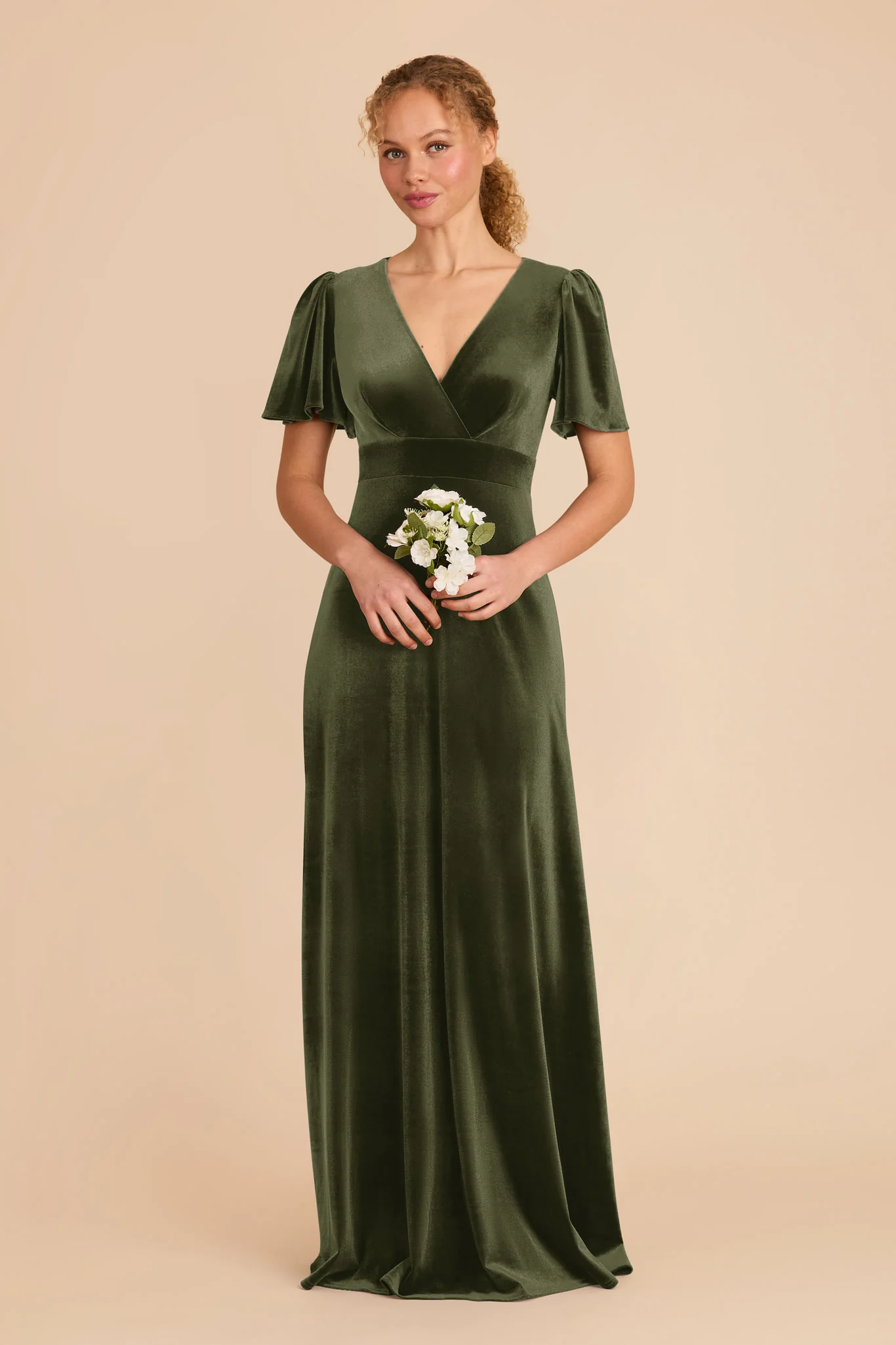 Marni Velvet Dress - Olive - Image 3