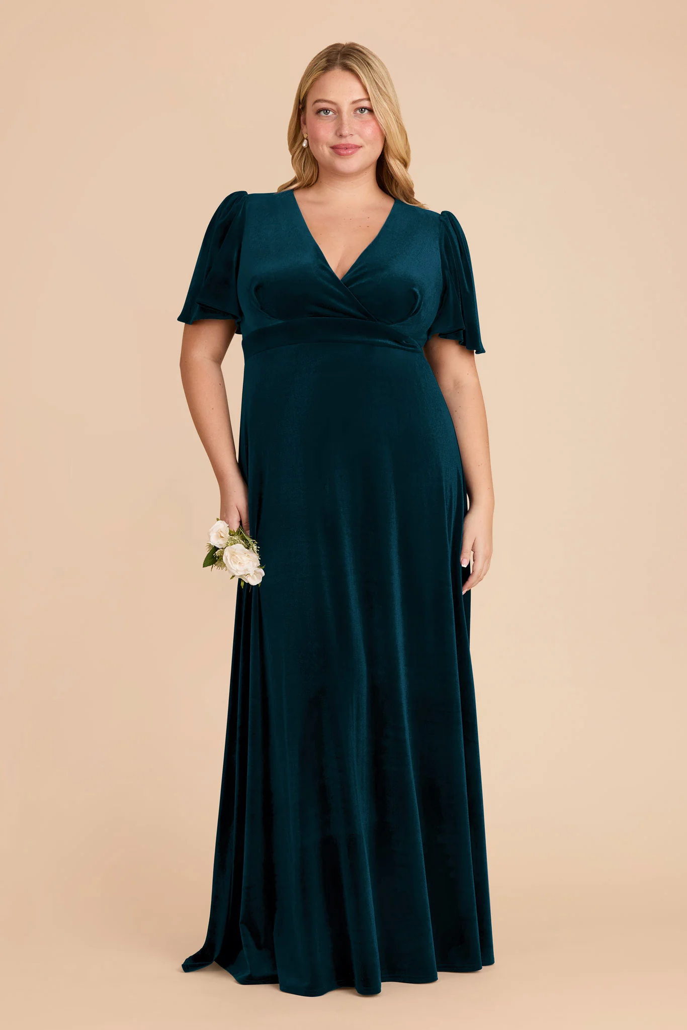 Marni Velvet Dress - Peacock - Image 2