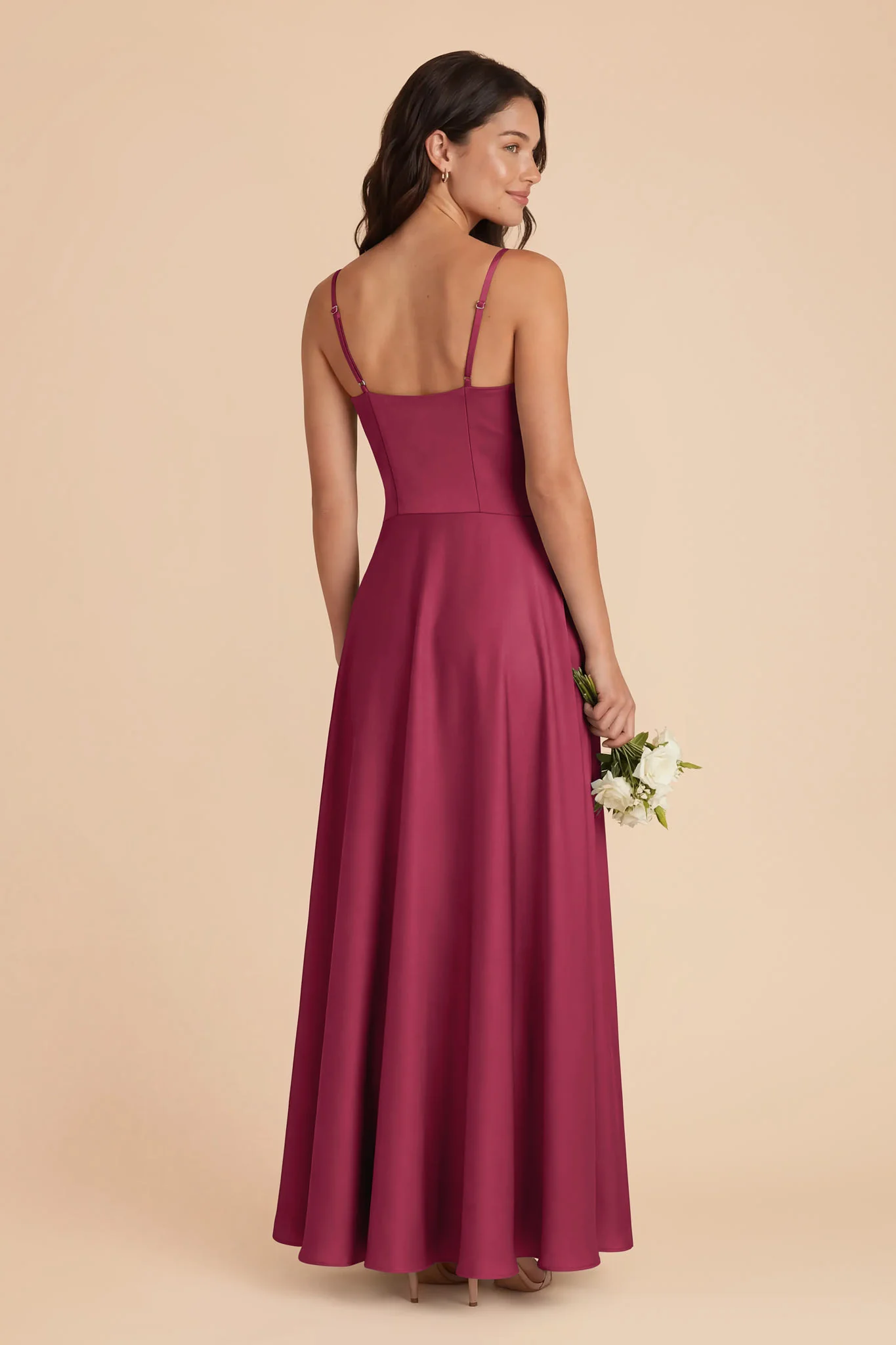 Mary Matte Satin Dress - Berry - Image 3