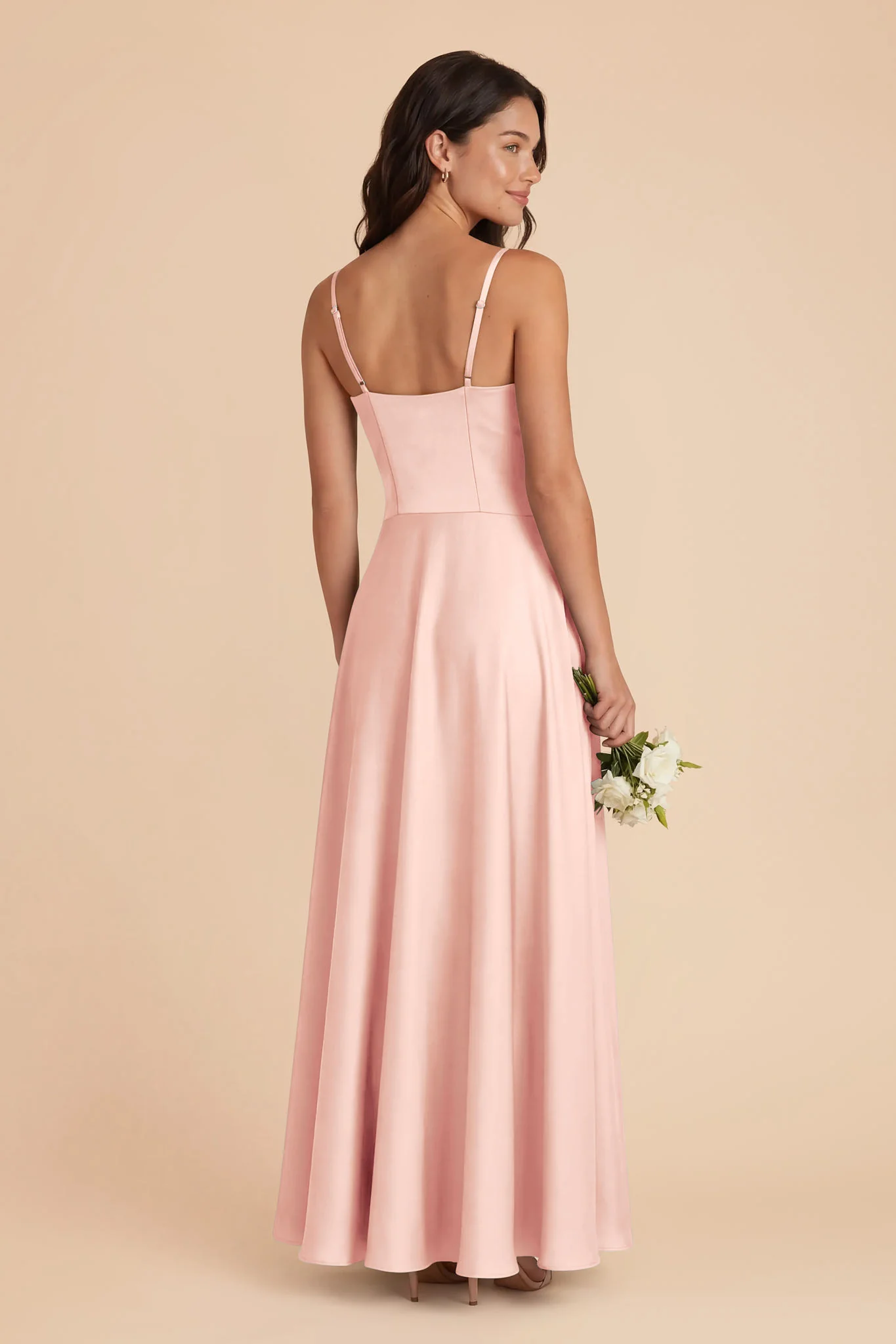 Mary Matte Satin Dress - Blush Pink - Image 3