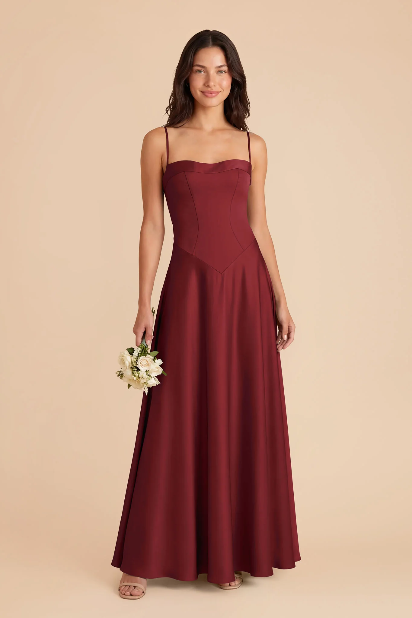 Mary Matte Satin Dress - Burgundy - Image 2