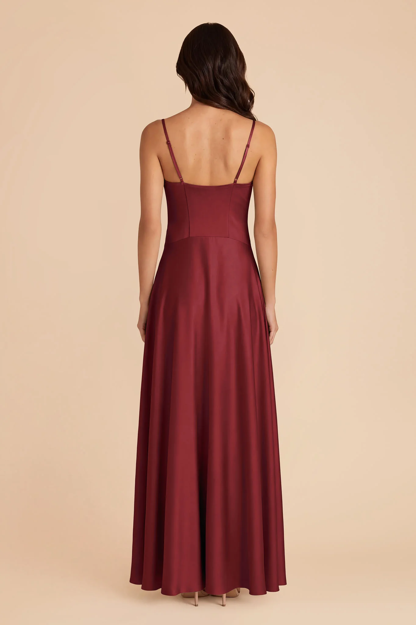 Mary Matte Satin Dress - Burgundy - Image 4