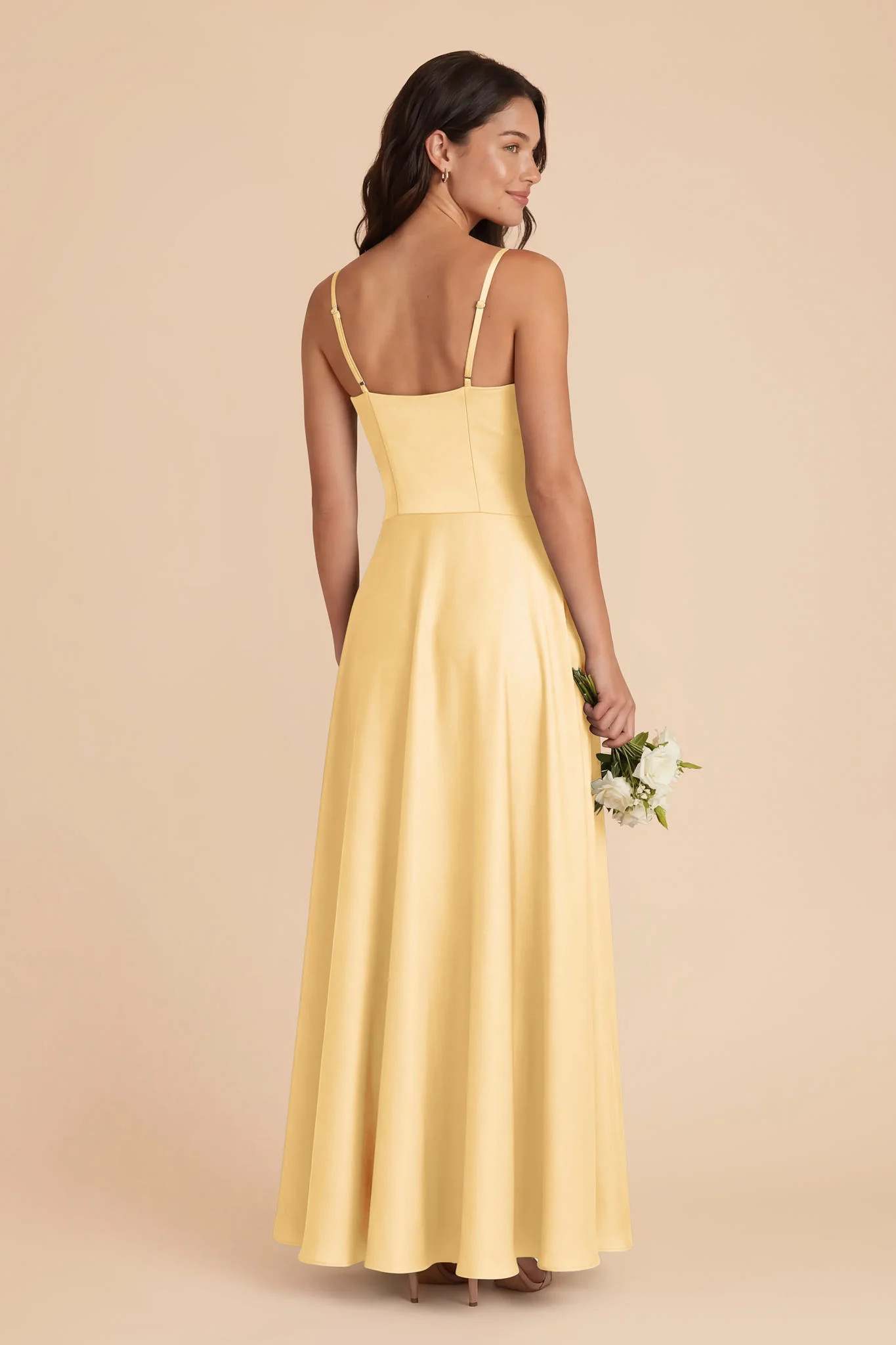 Mary Matte Satin Dress - Butter - Image 3