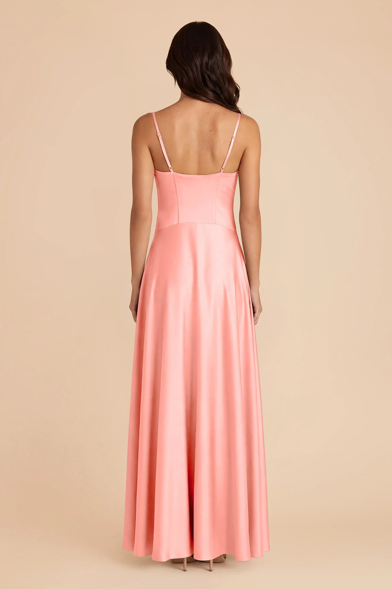 Mary Matte Satin Dress - Coral Pink - Image 4