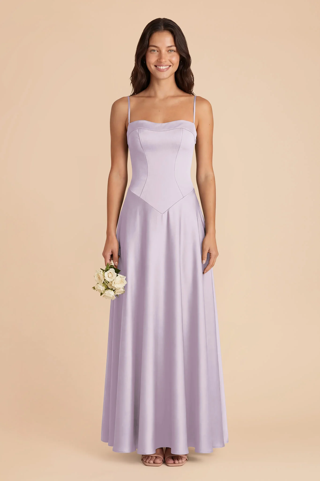 Mary Matte Satin Dress - Dusty Lilac