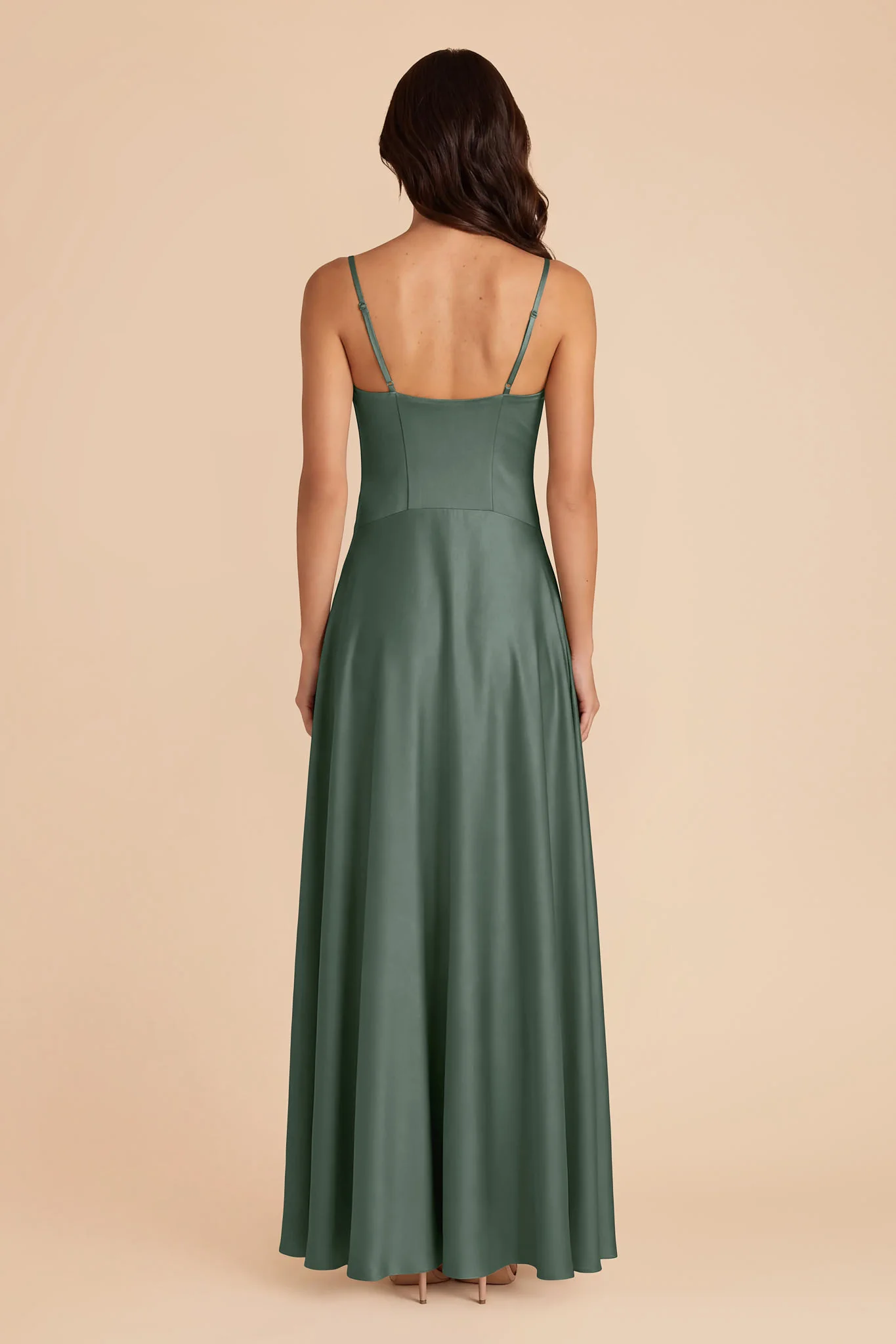 Mary Matte Satin Dress - Eucalyptus - Image 4