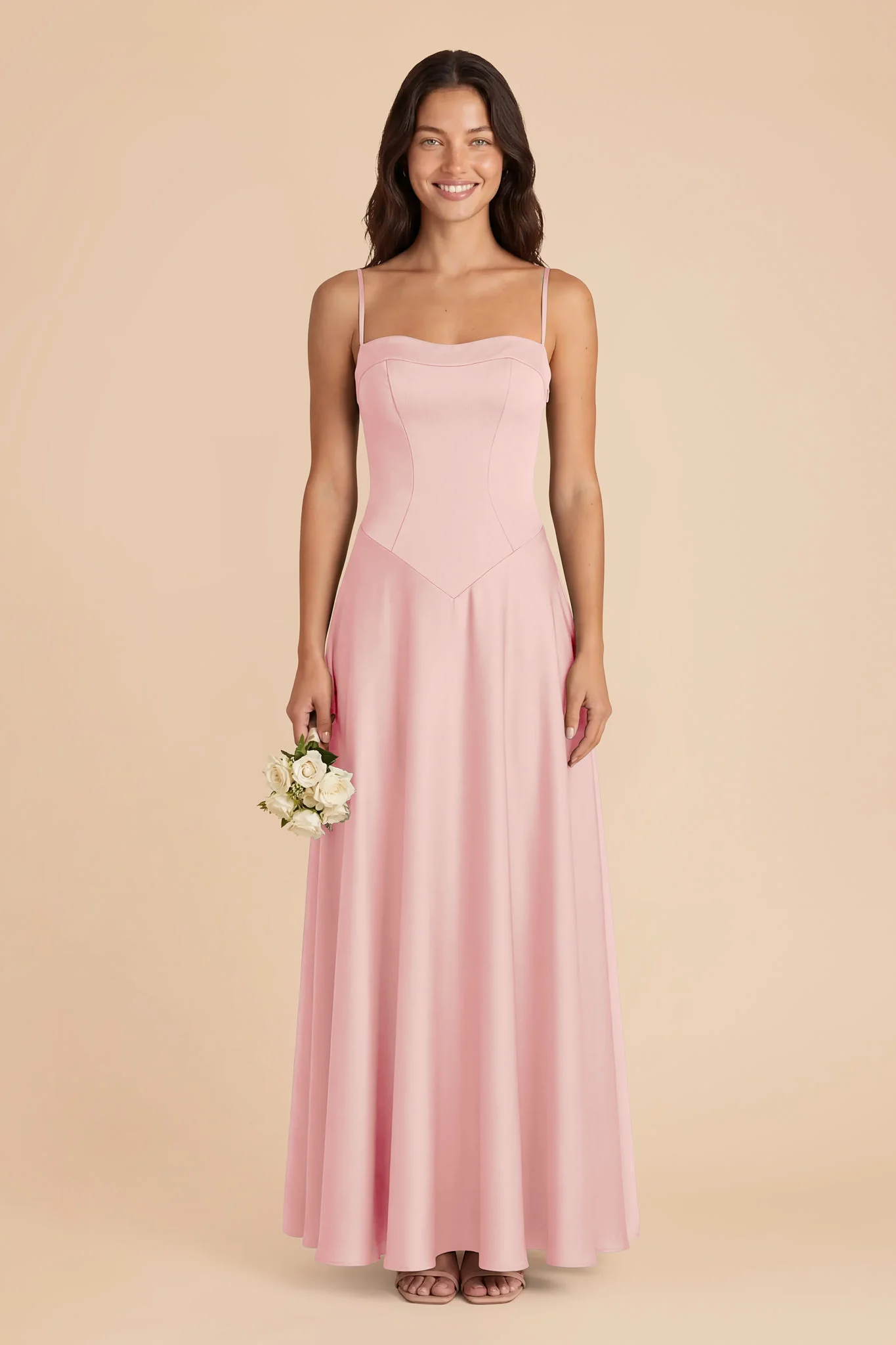 Mary Matte Satin Dress - Fondant Pink