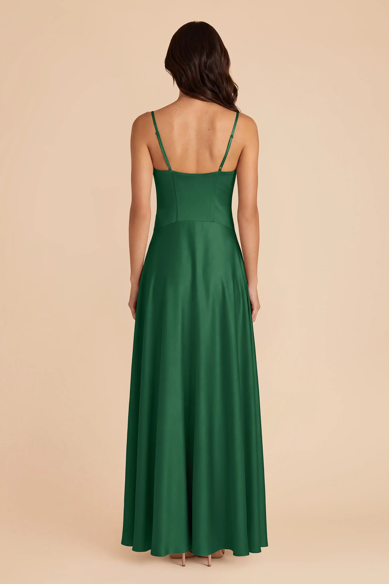 Mary Matte Satin Dress - Forest Green - Image 4