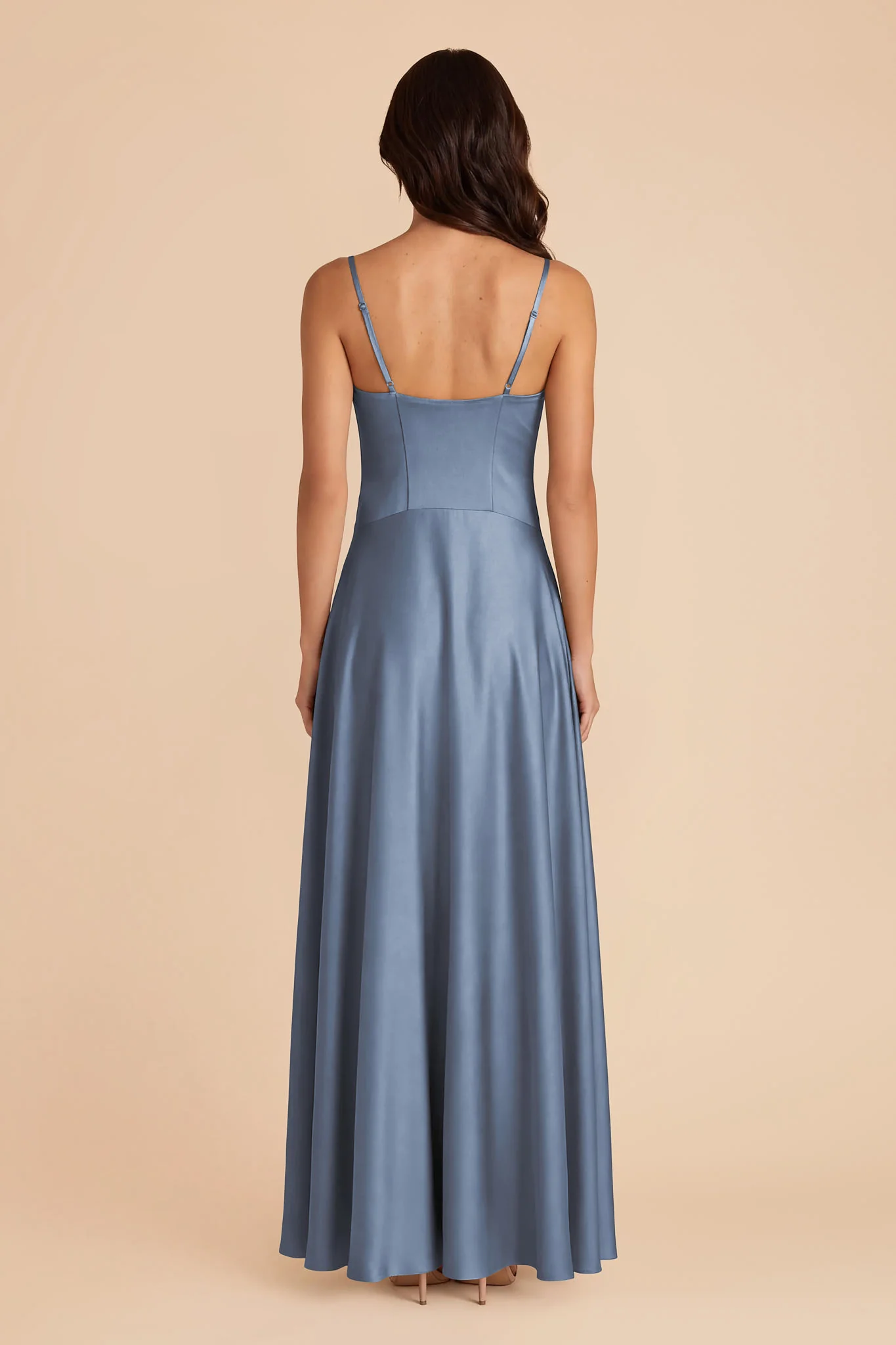 Mary Matte Satin Dress - French Blue - Image 4