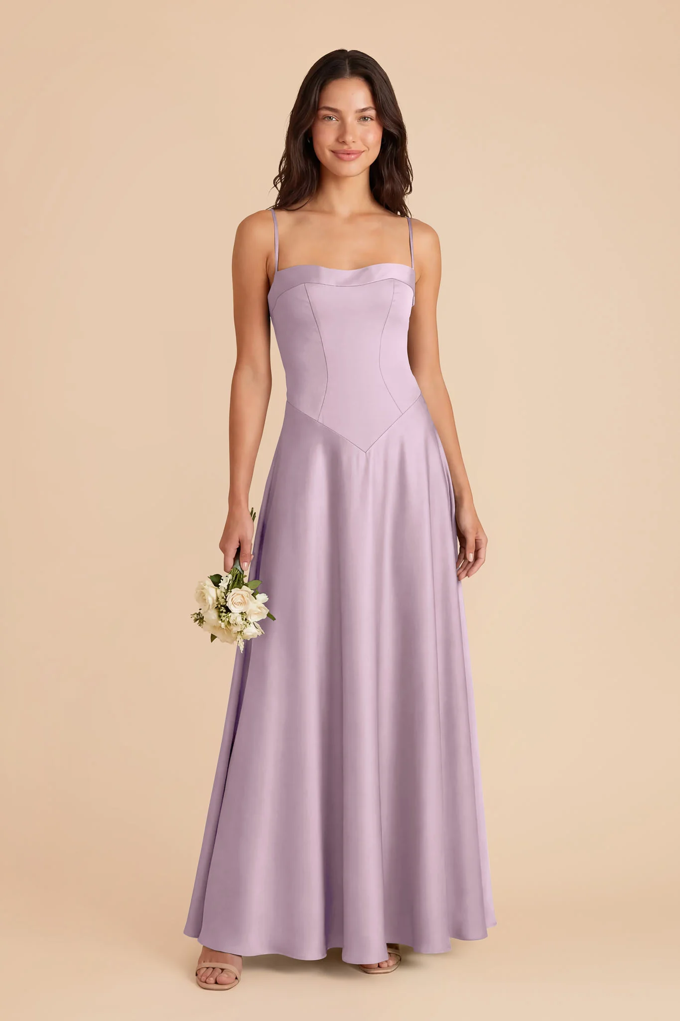 Mary Matte Satin Dress - Lavender - Image 2
