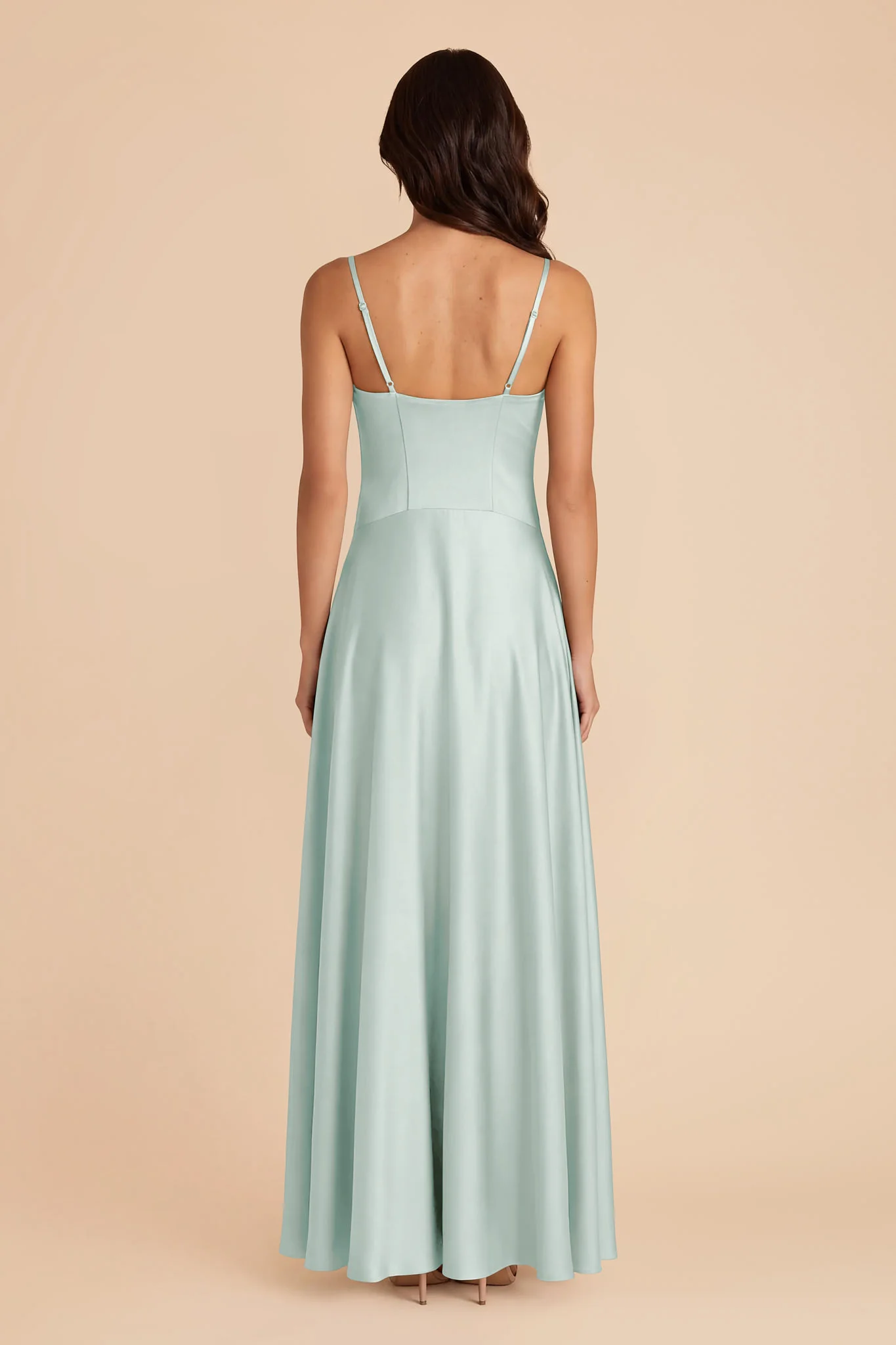 Mary Matte Satin Dress - Mint - Image 4