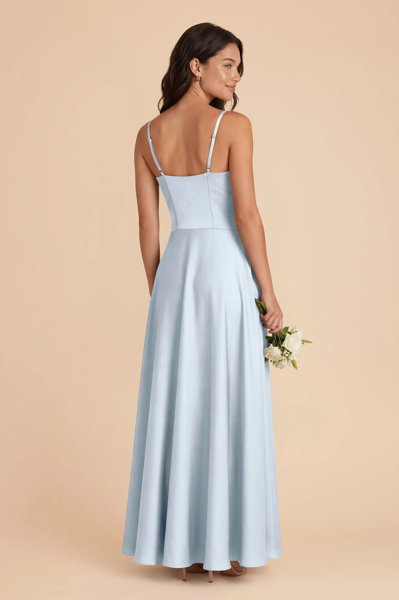 Mary Matte Satin Dress - Mist Blue - Image 3