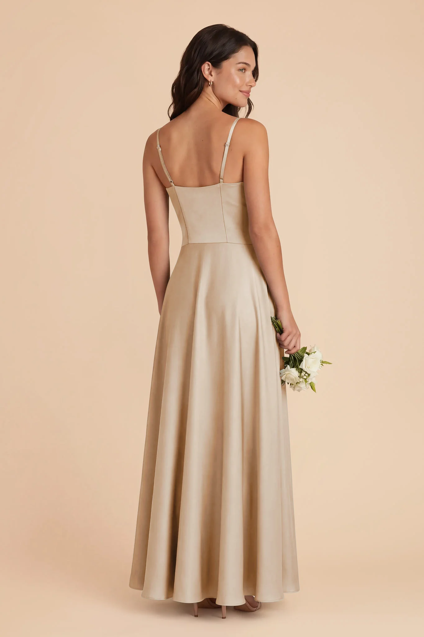 Mary Matte Satin Dress - Neutral Champagne - Image 3