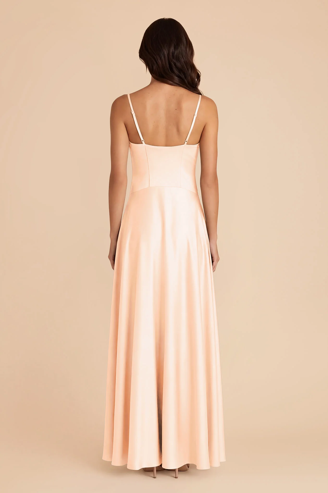 Mary Matte Satin Dress - Peach Cream - Image 4