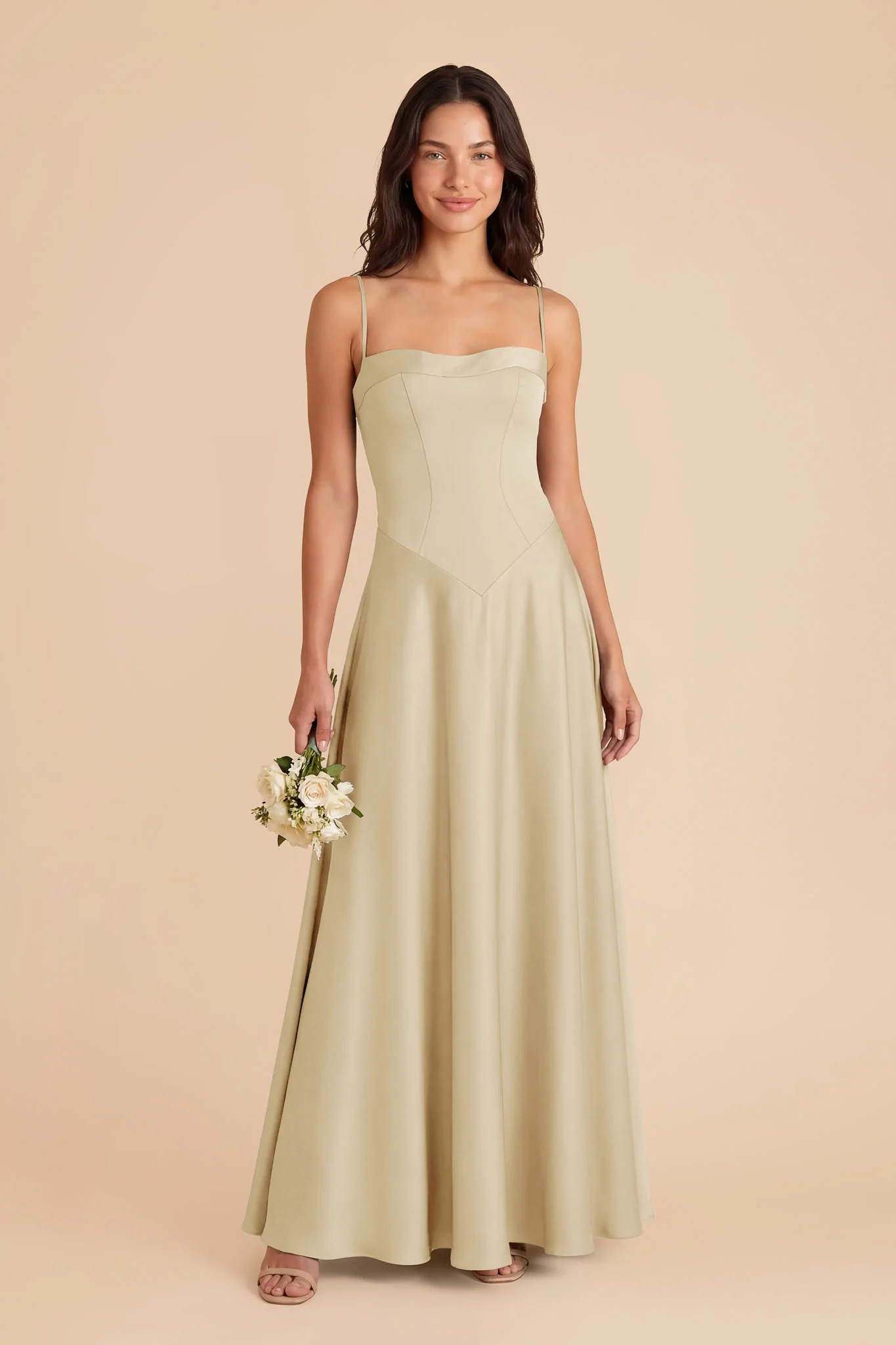 Mary Matte Satin Dress - Prosecco - Image 2