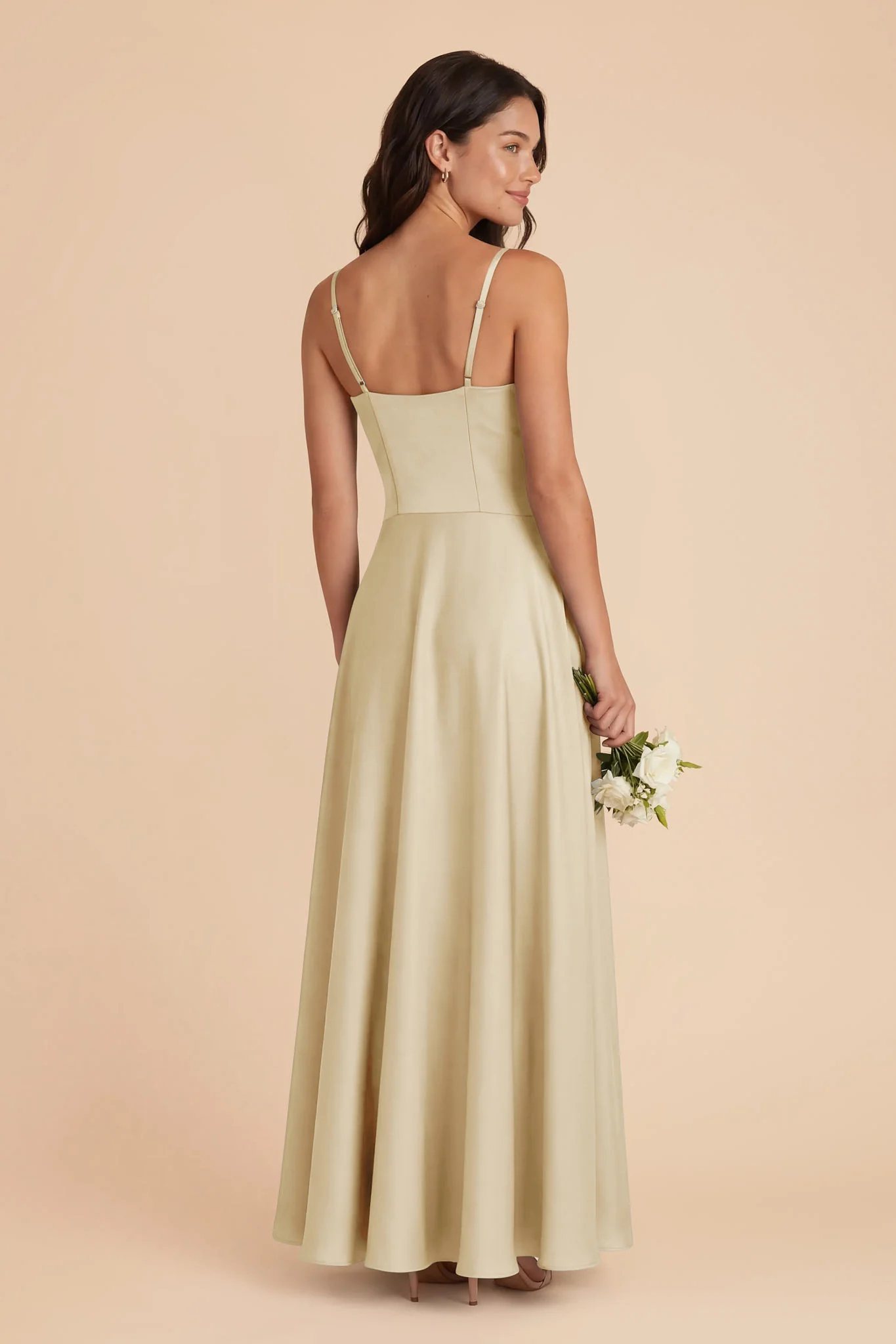 Mary Matte Satin Dress - Prosecco - Image 3