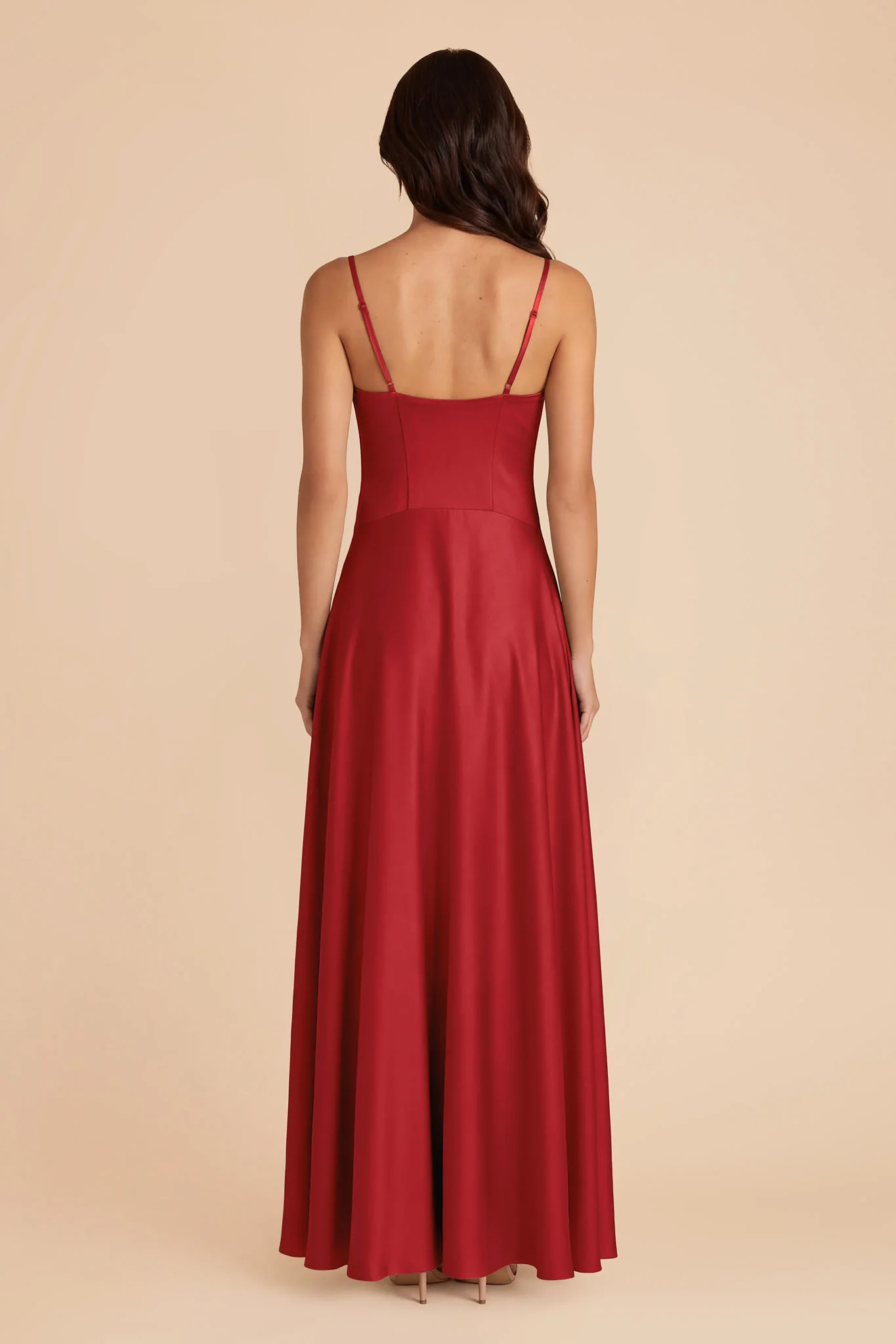 Mary Matte Satin Dress - Ruby Red - Image 4