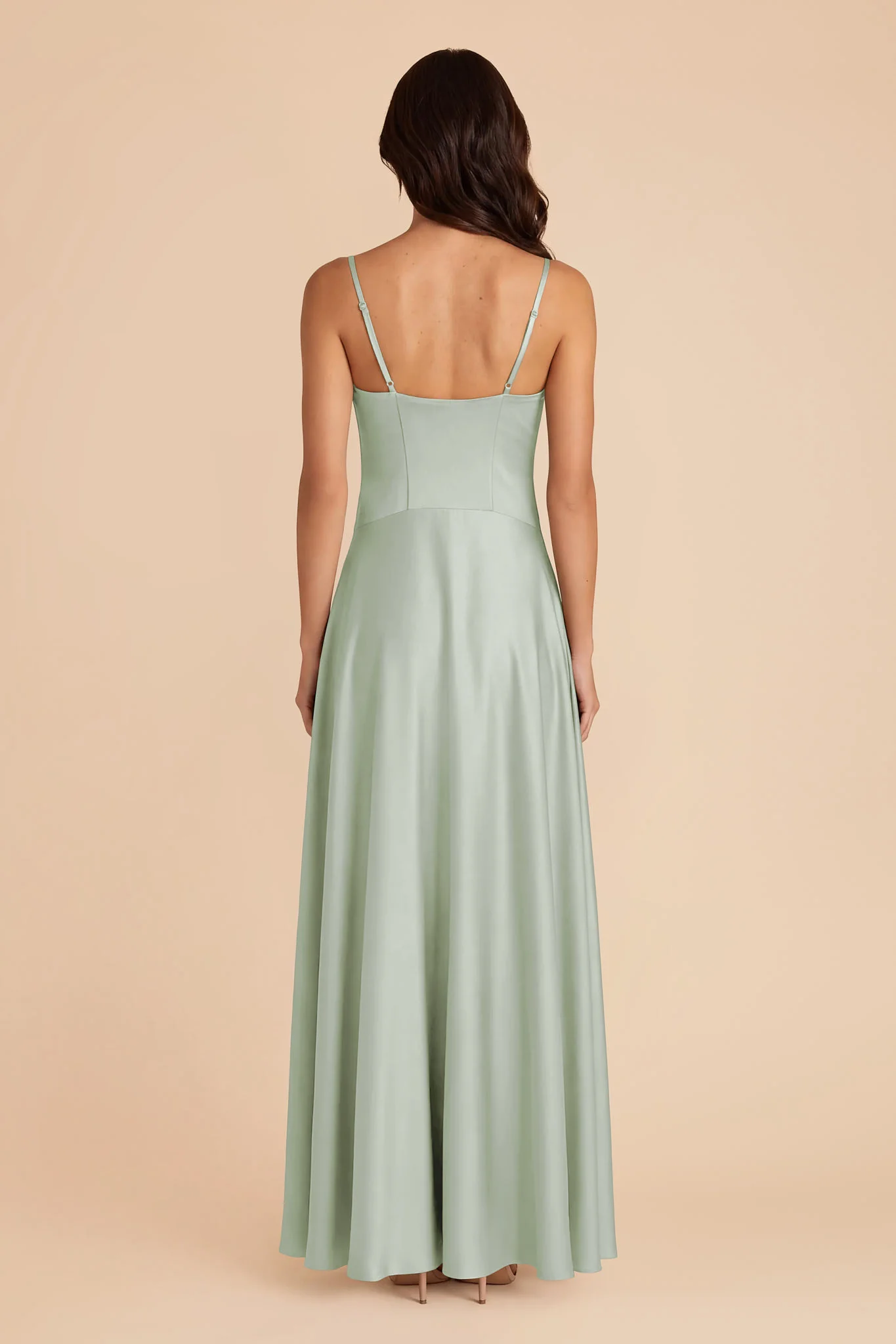 Mary Matte Satin Dress - Sage - Image 4