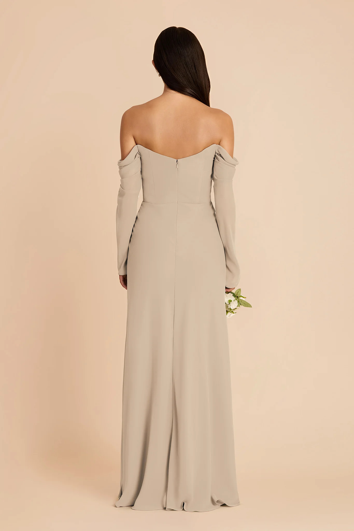 Maya Chiffon Dress - Almond - Image 5