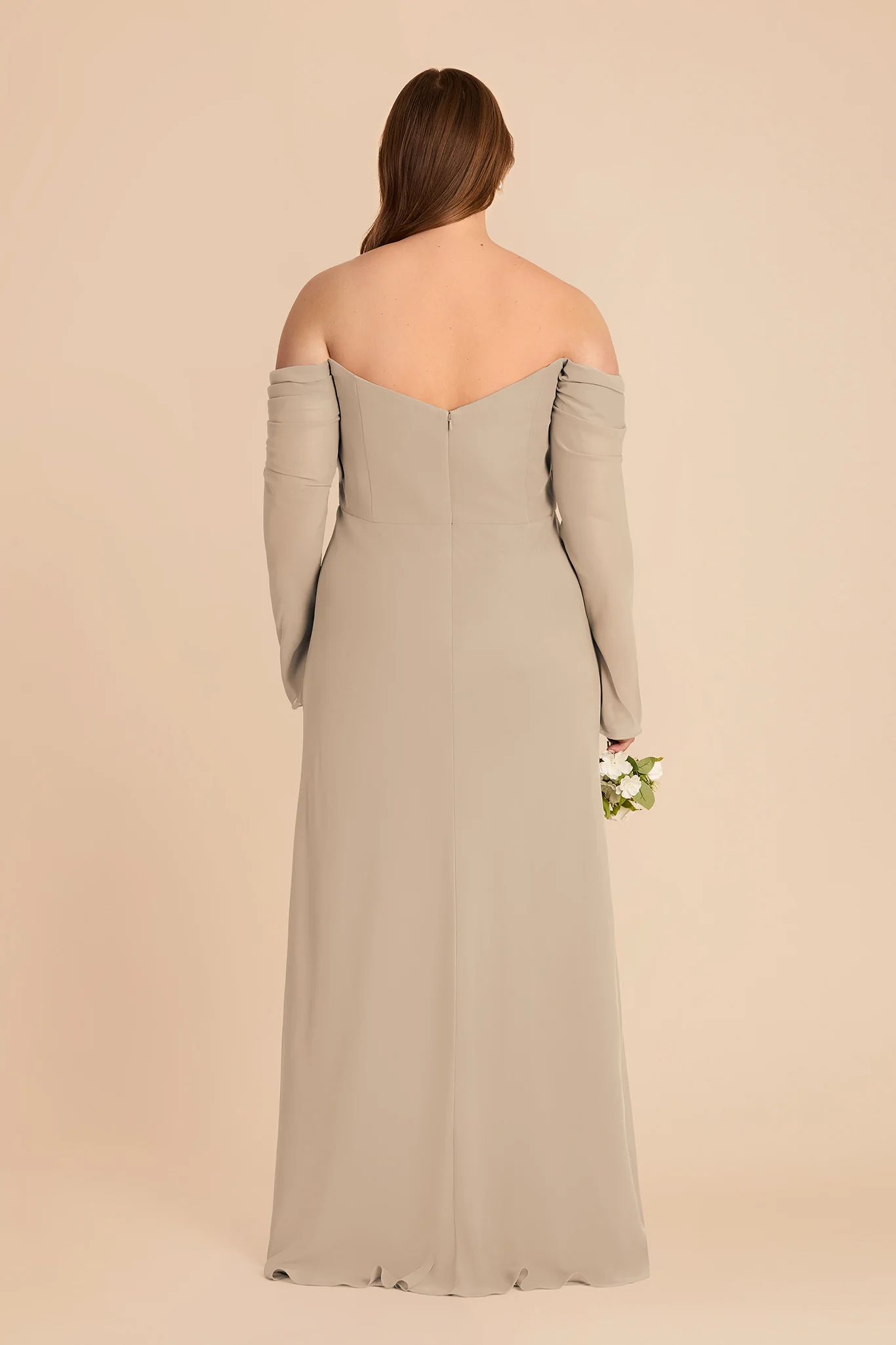 Maya Chiffon Dress - Almond - Image 8