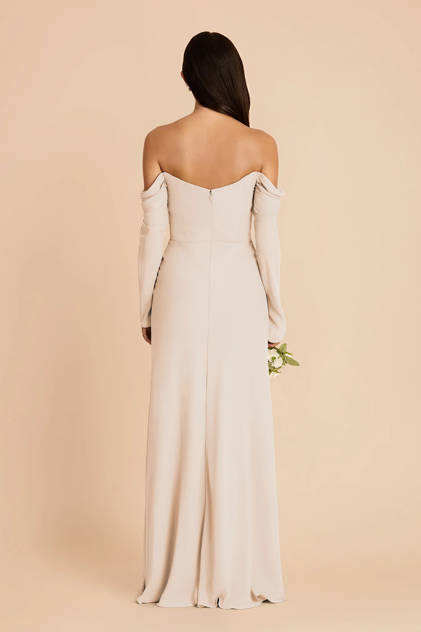 Maya Chiffon Dress - Champagne - Image 5