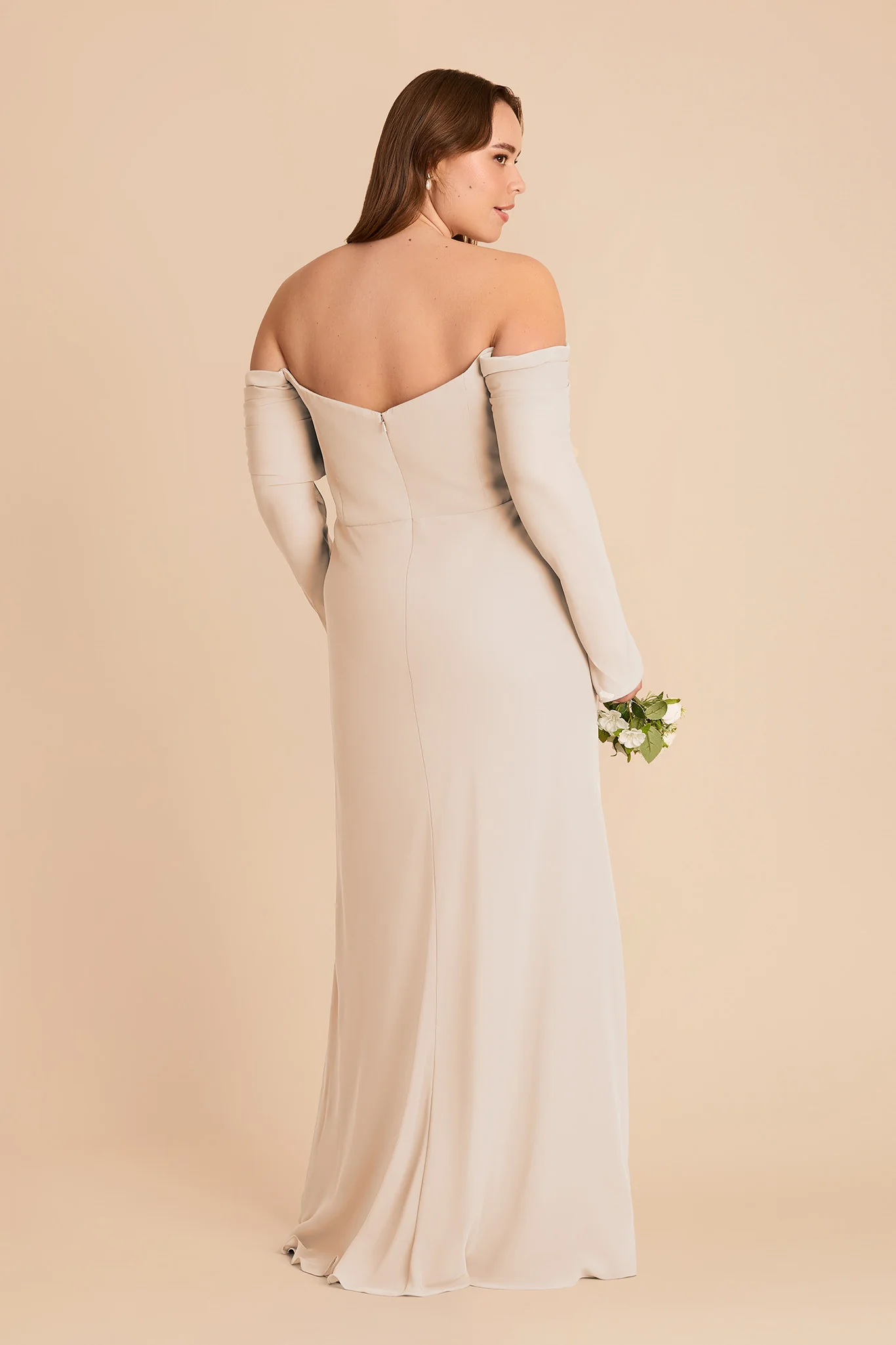 Maya Chiffon Dress - Champagne - Image 7
