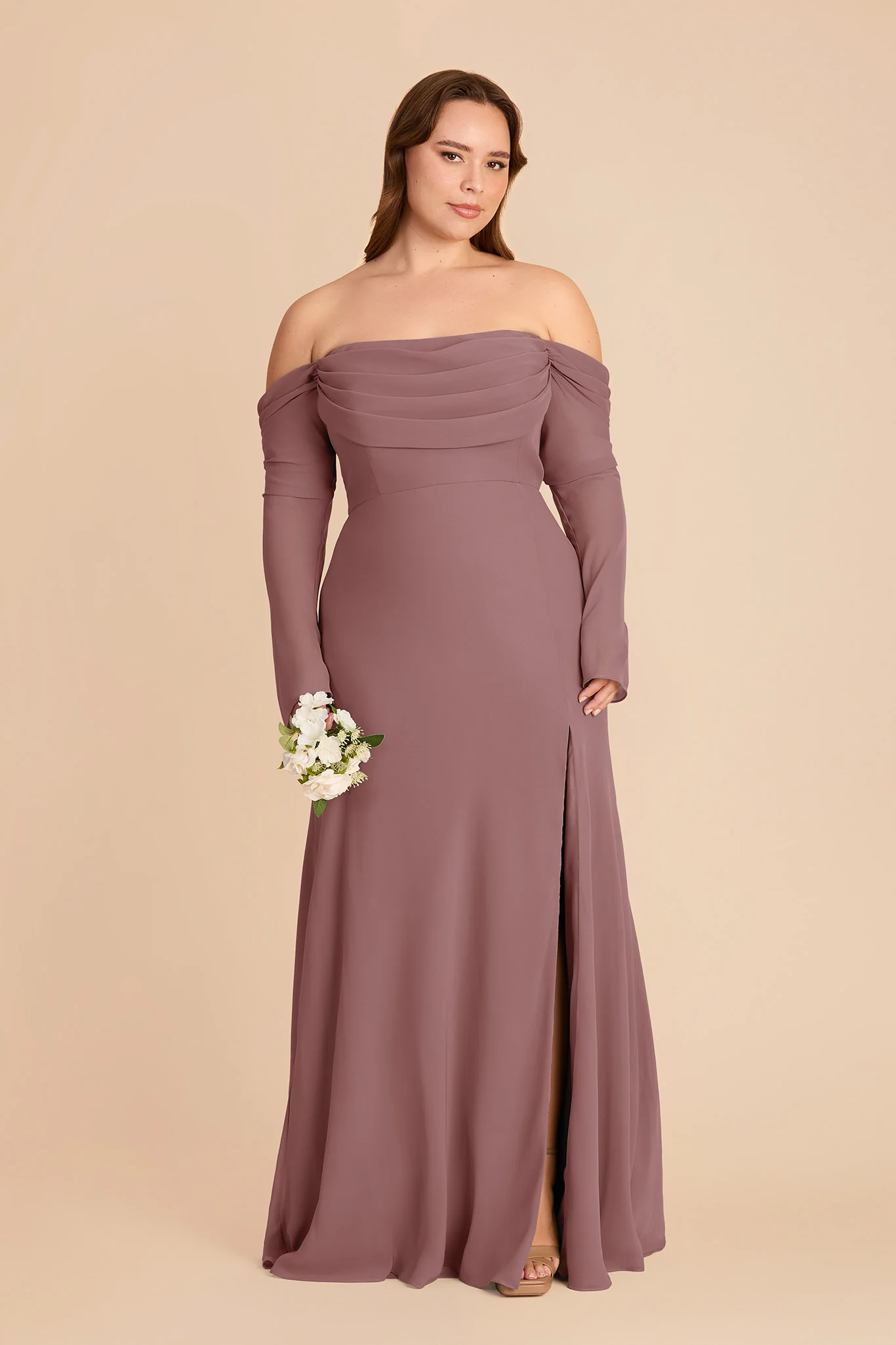 Maya Chiffon Dress - Dark Mauve - Image 2