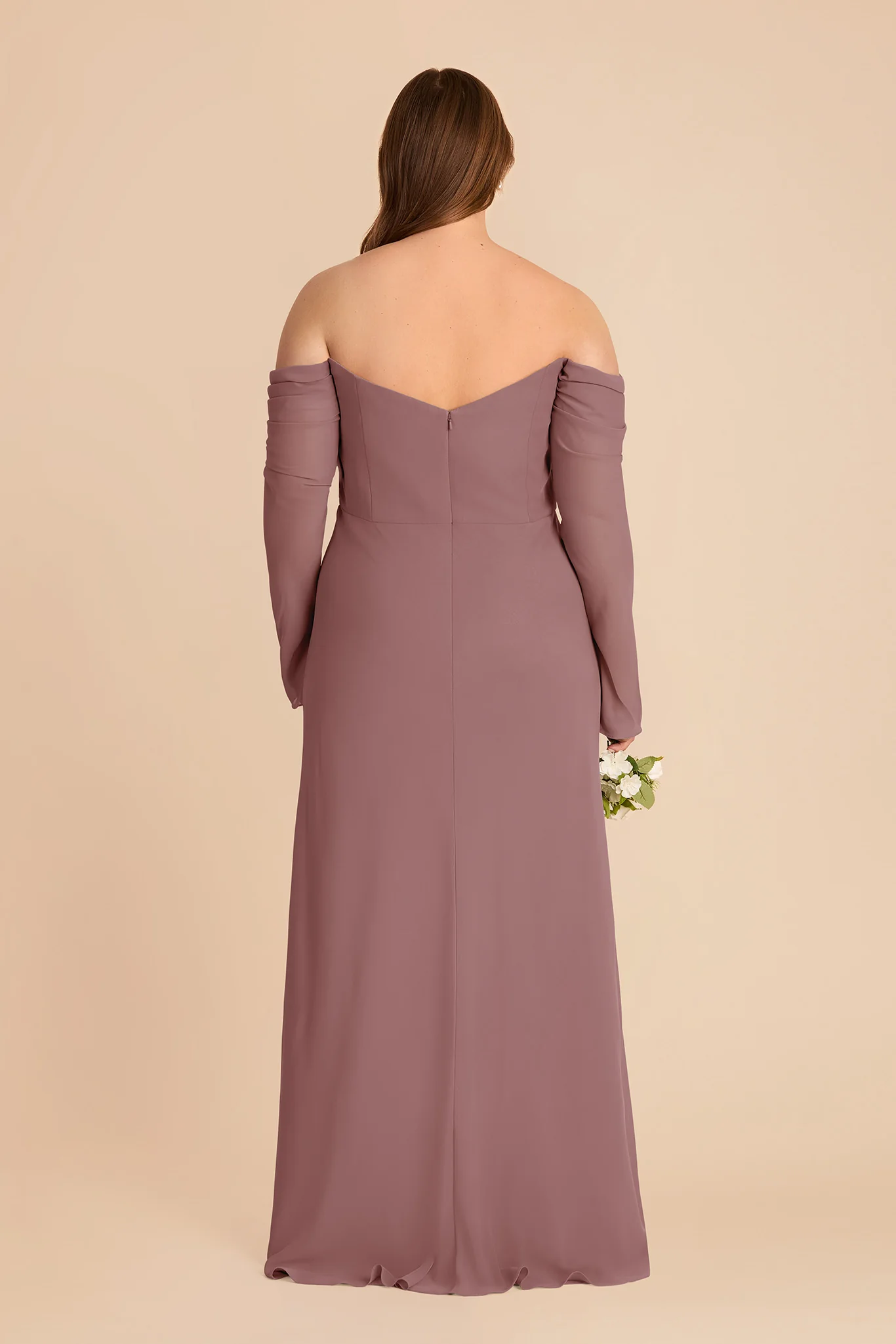 Maya Chiffon Dress - Dark Mauve - Image 8