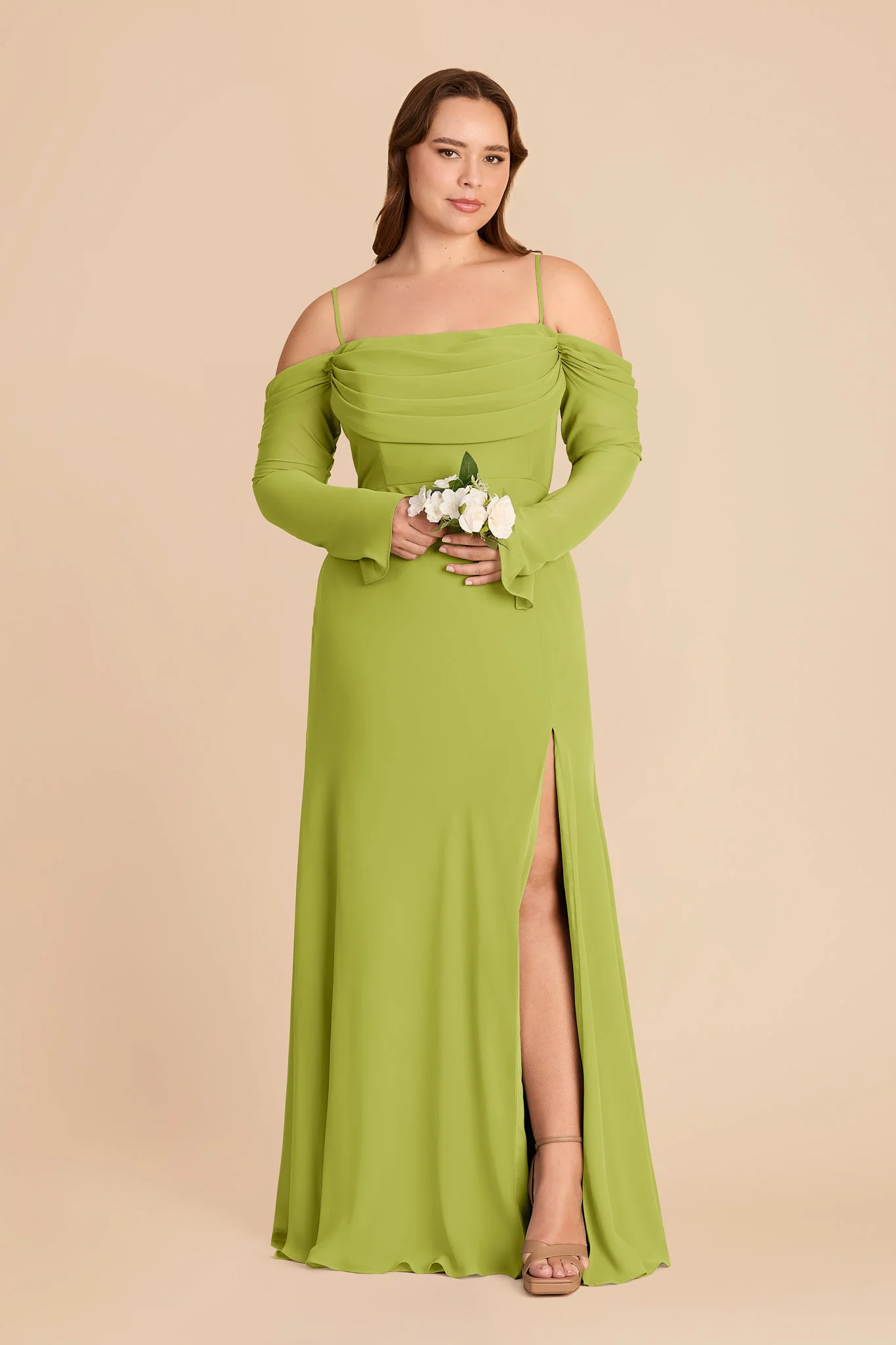Maya Chiffon Dress - Matcha - Image 6