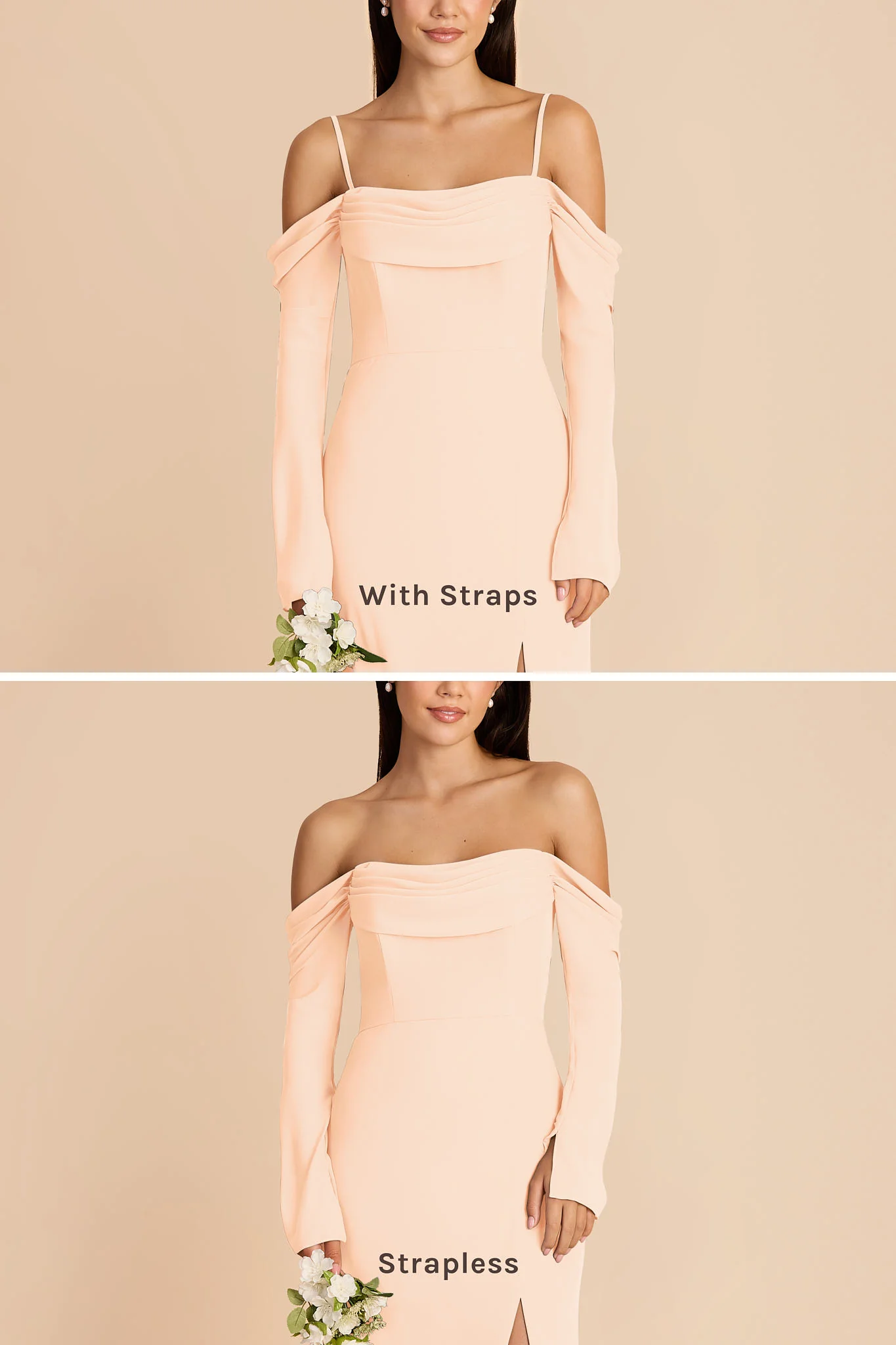 Maya Chiffon Dress - Peach Cream - Image 3