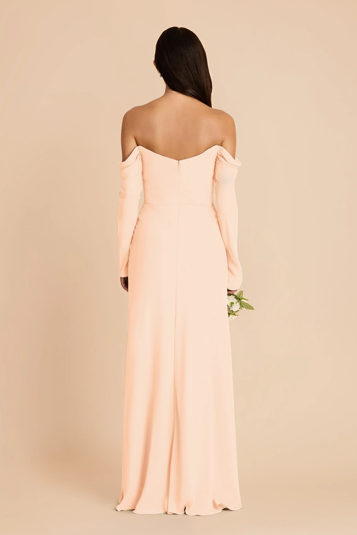 Maya Chiffon Dress - Peach Cream - Image 5