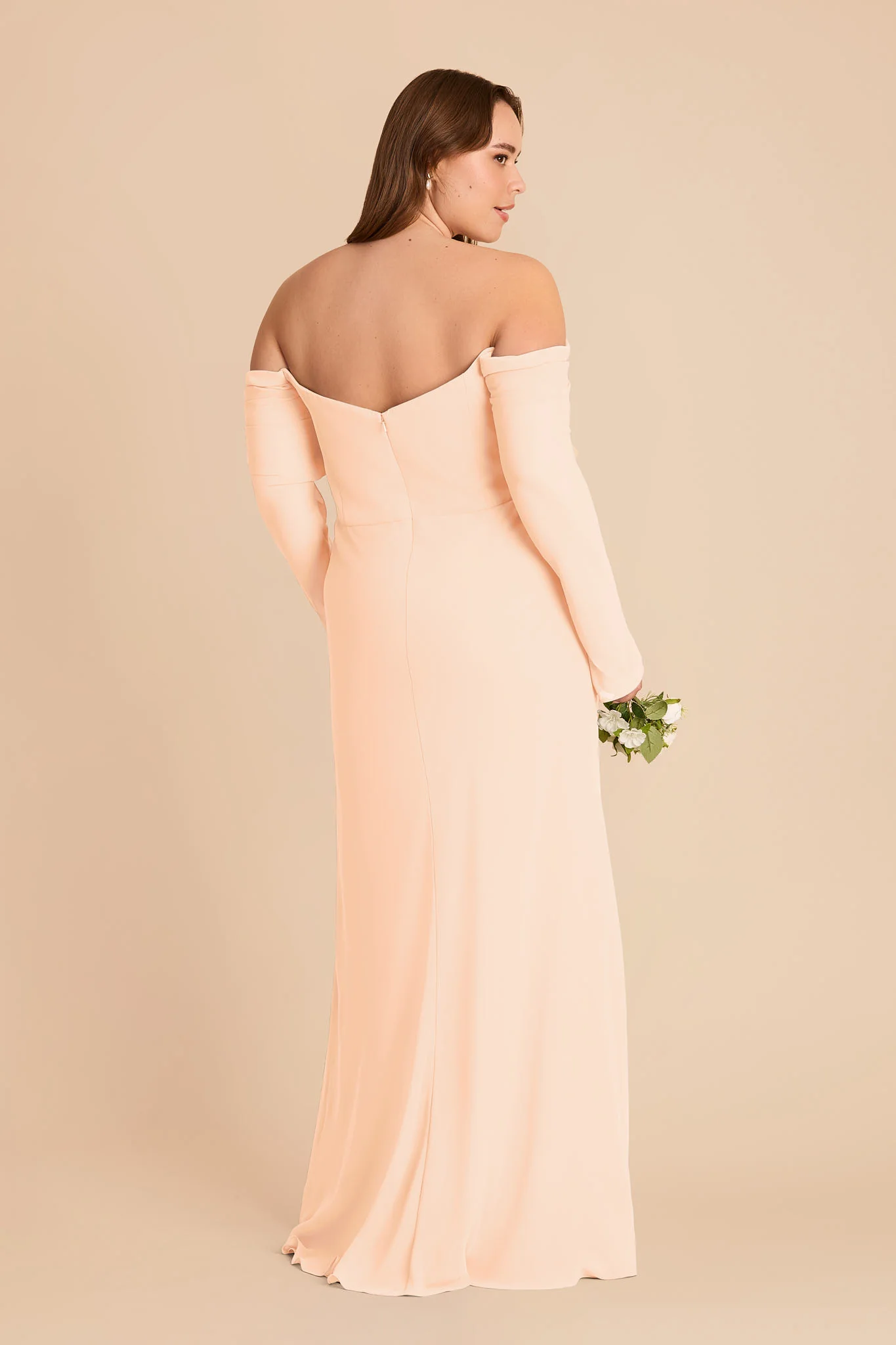 Maya Chiffon Dress - Peach Cream - Image 7
