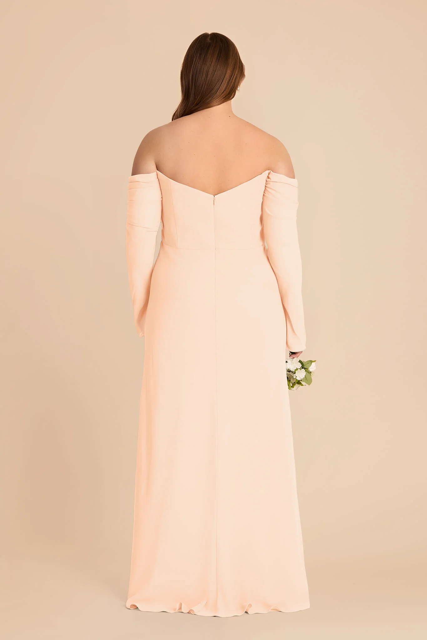 Maya Chiffon Dress - Peach Cream - Image 8