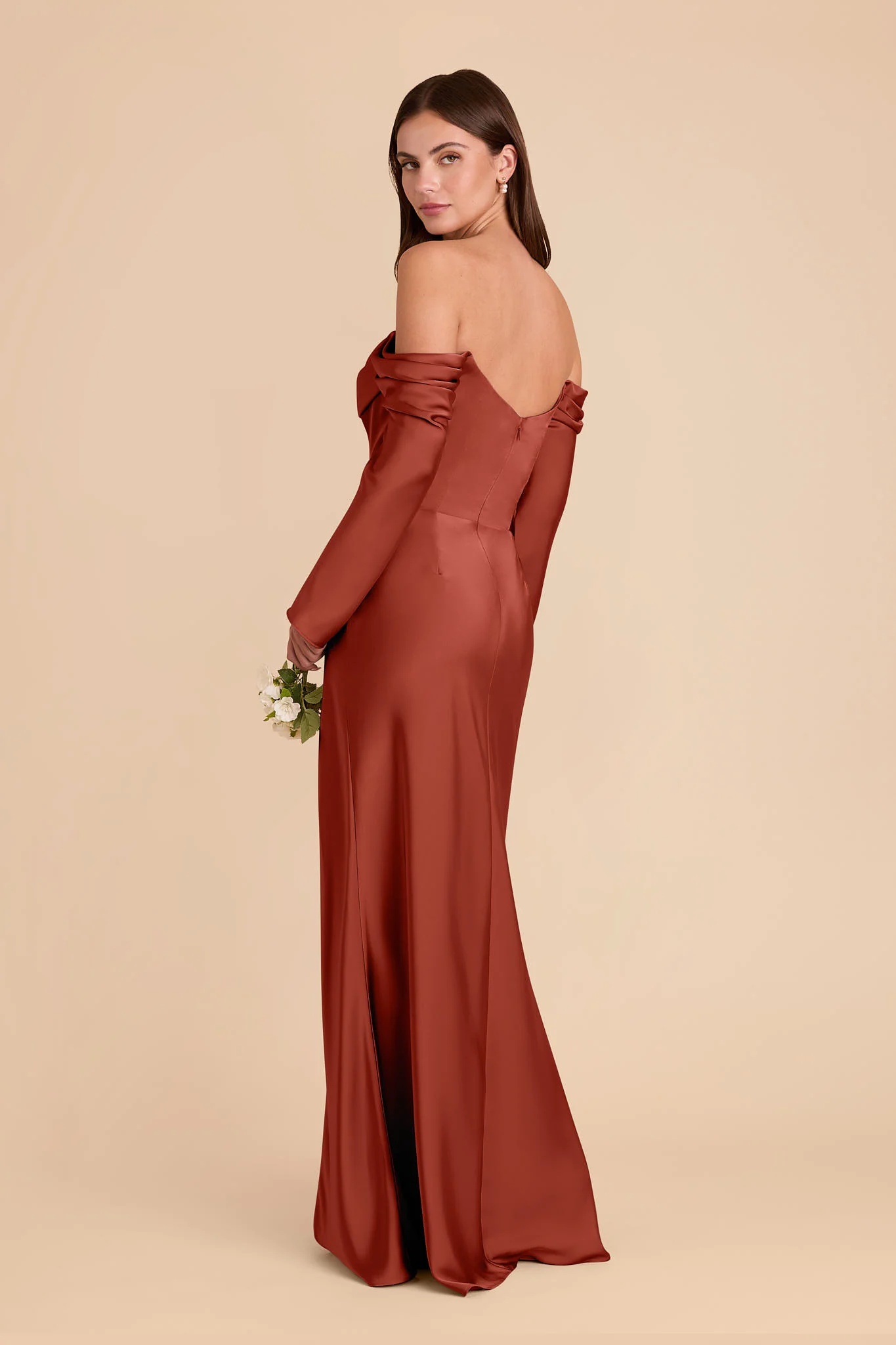 Maya Matte Satin Dress - Auburn - Image 3