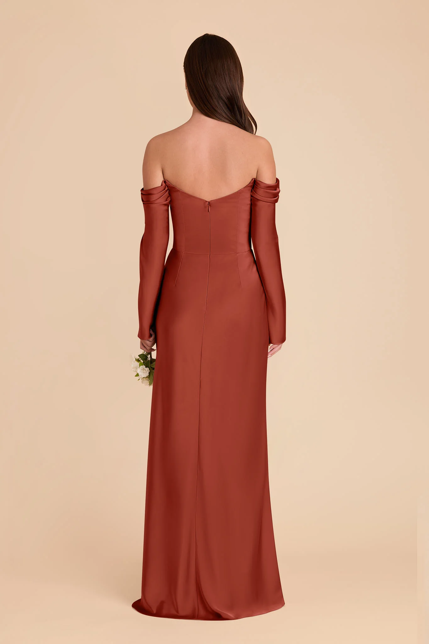 Maya Matte Satin Dress - Auburn - Image 4