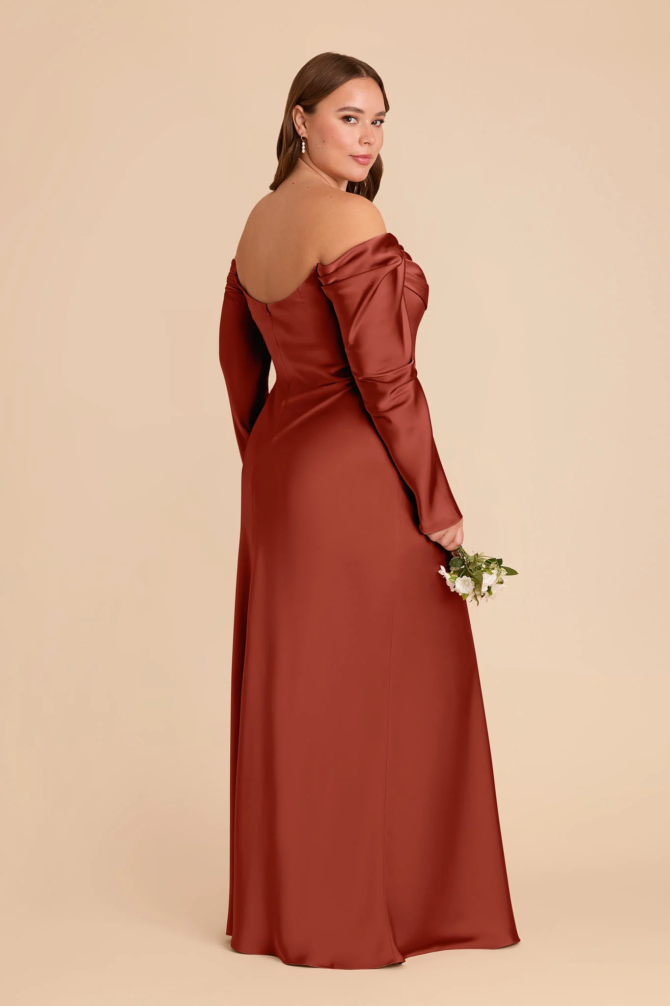 Maya Matte Satin Dress - Auburn - Image 6