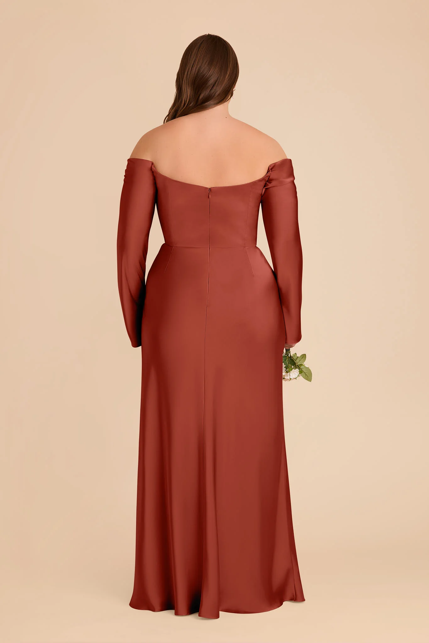 Maya Matte Satin Dress - Auburn - Image 7