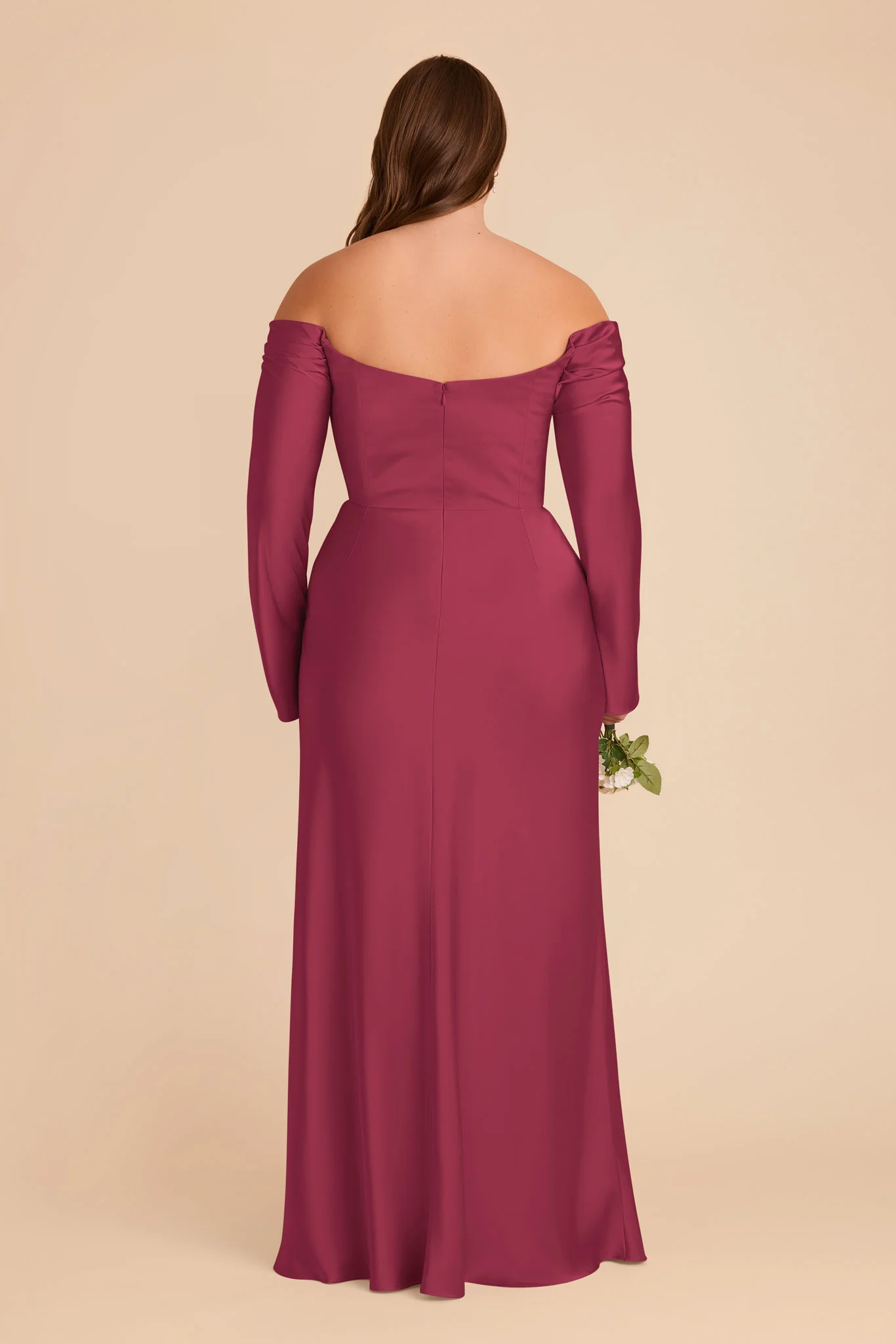 Maya Matte Satin Dress - Berry - Image 10