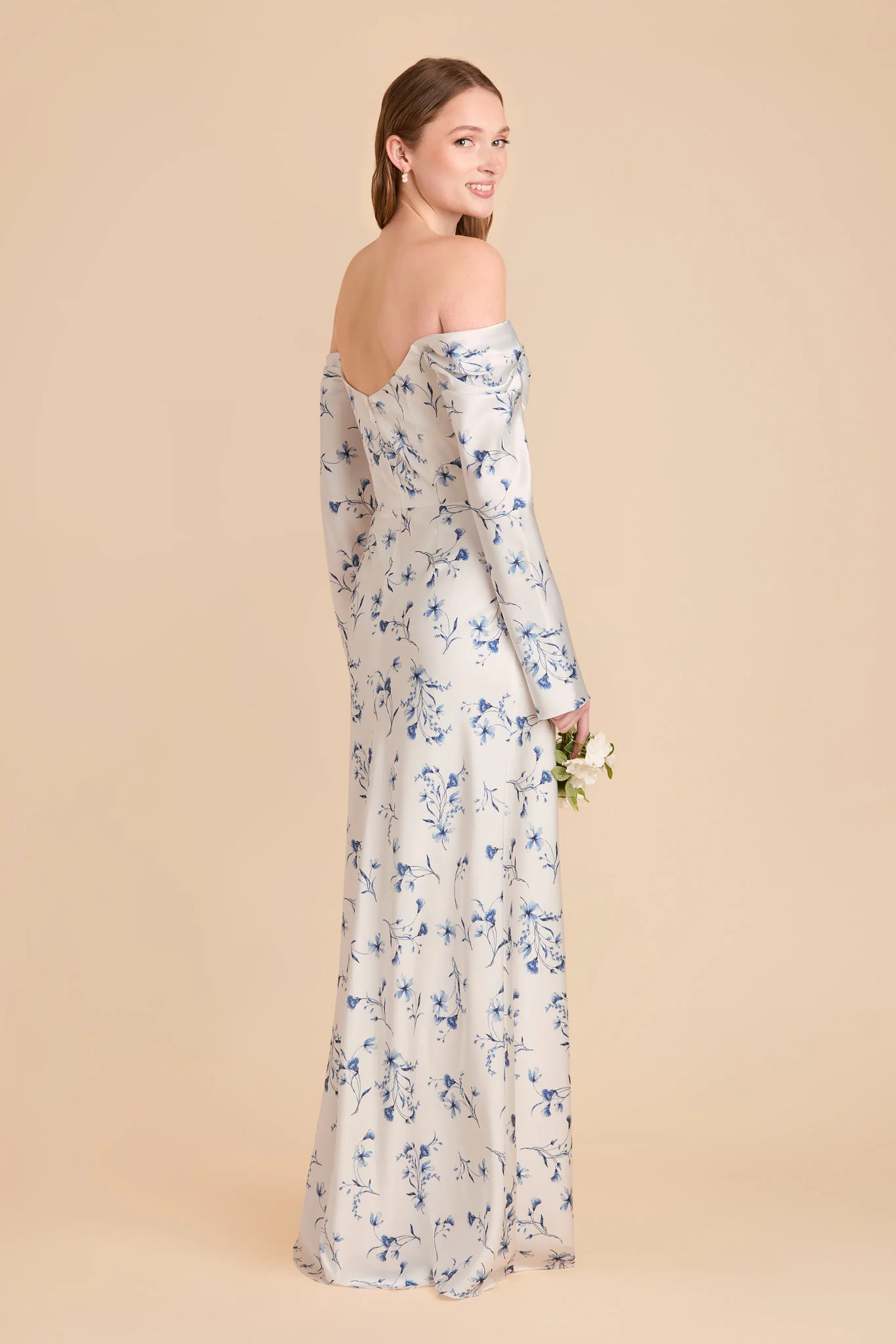 Maya Matte Satin Dress - Blue Le Fleur - Image 4