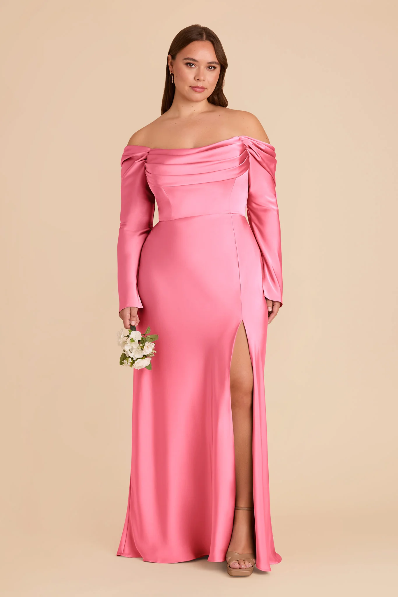 Maya Matte Satin Dress - Bon Bon Pink - Image 2
