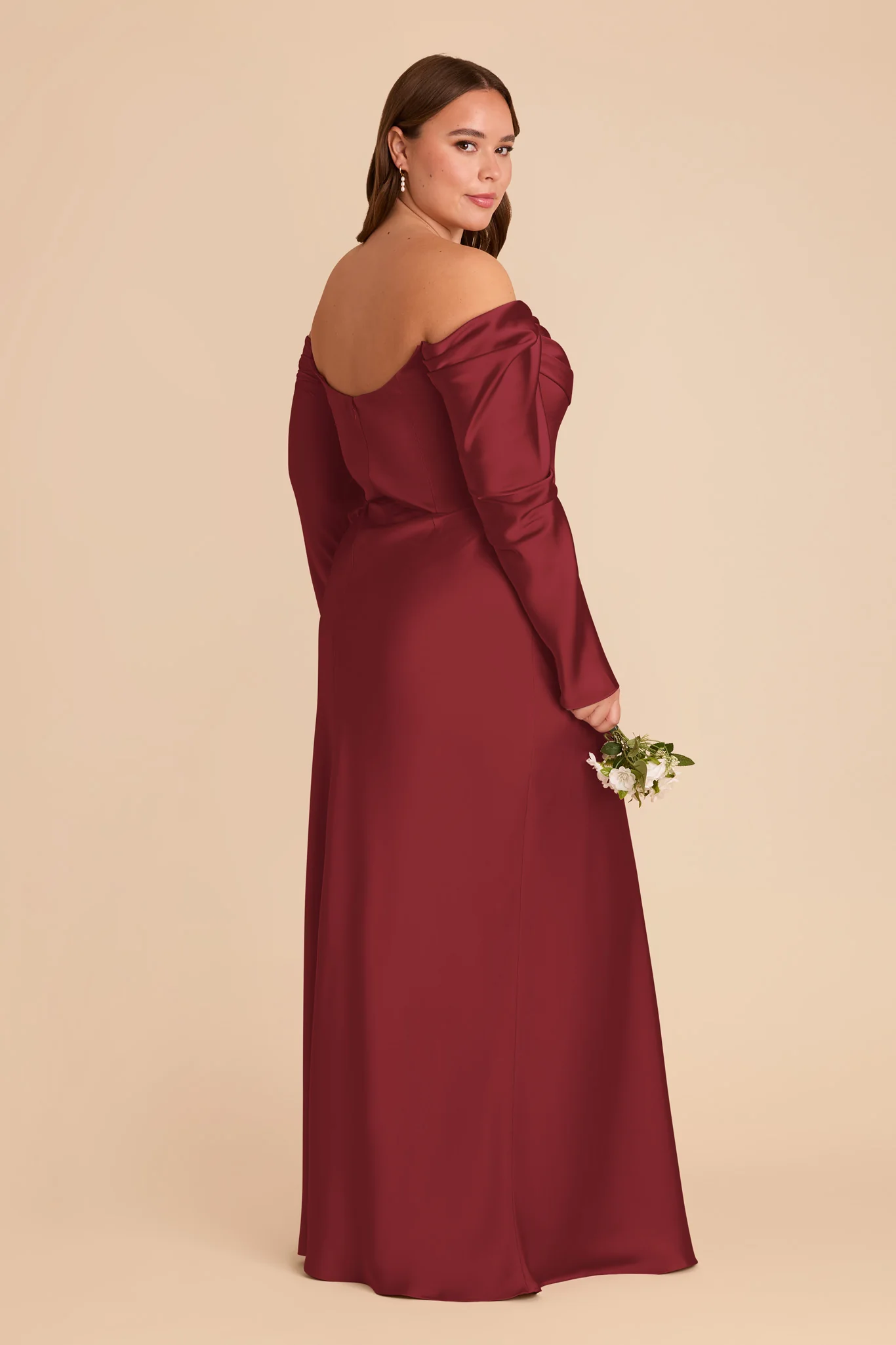 Maya Matte Satin Dress - Burgundy - Image 8