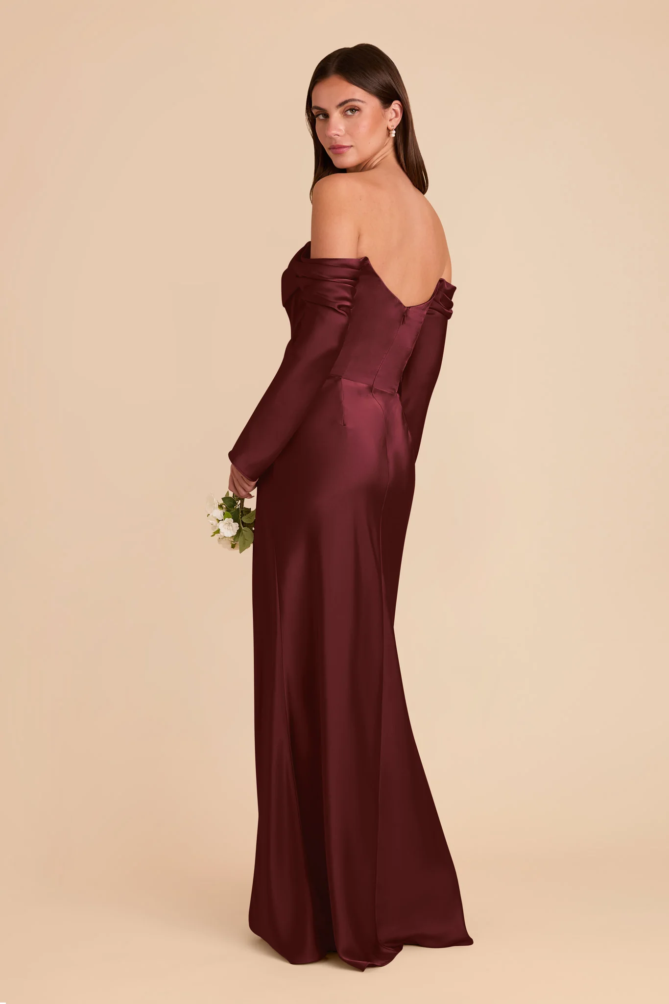 Maya Matte Satin Dress - Cabernet - Image 4