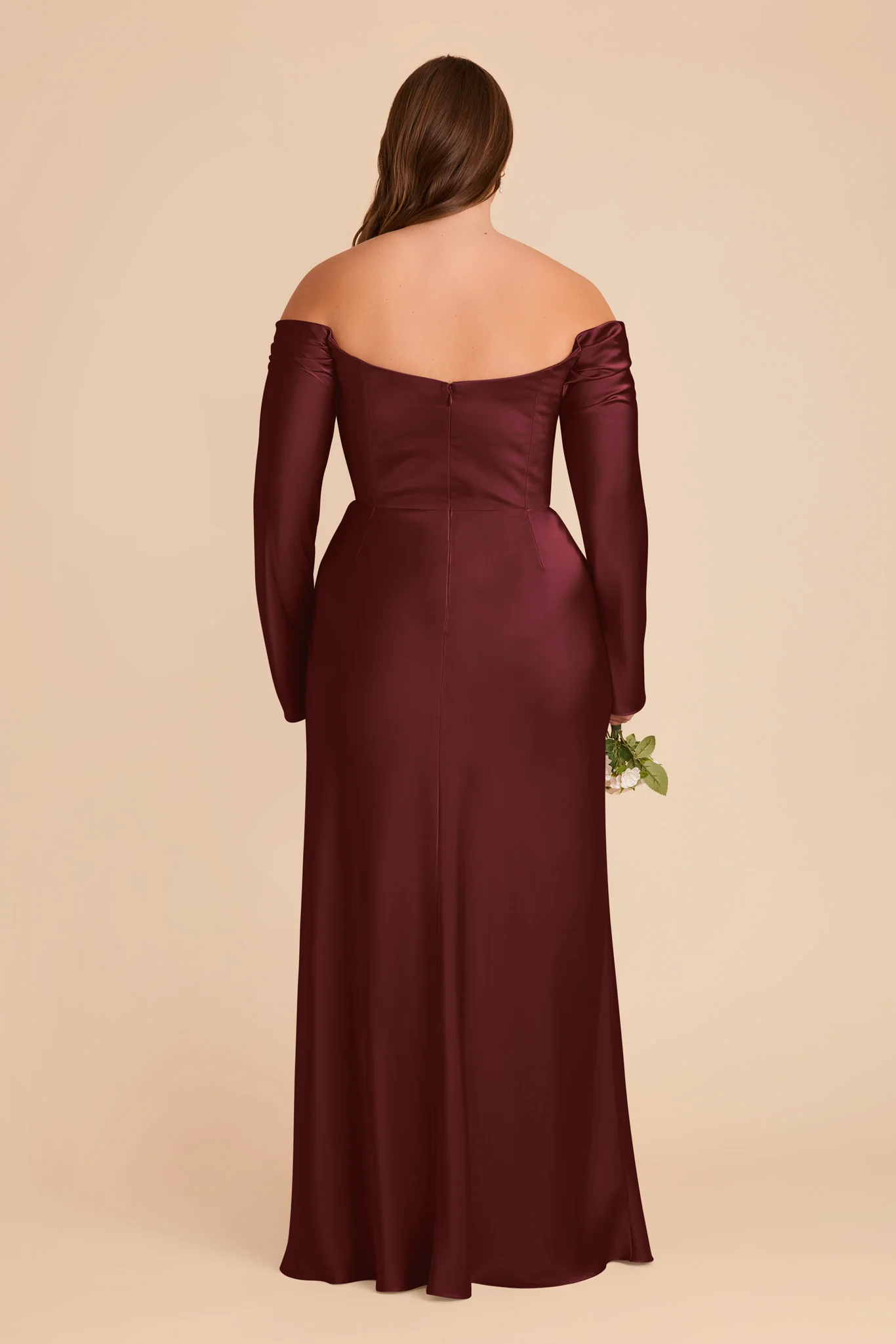 Maya Matte Satin Dress - Cabernet - Image 9