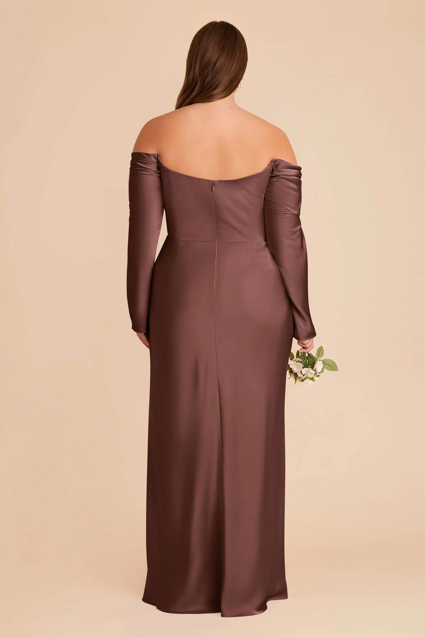 Maya Matte Satin Dress - Chocolate Brown - Image 9