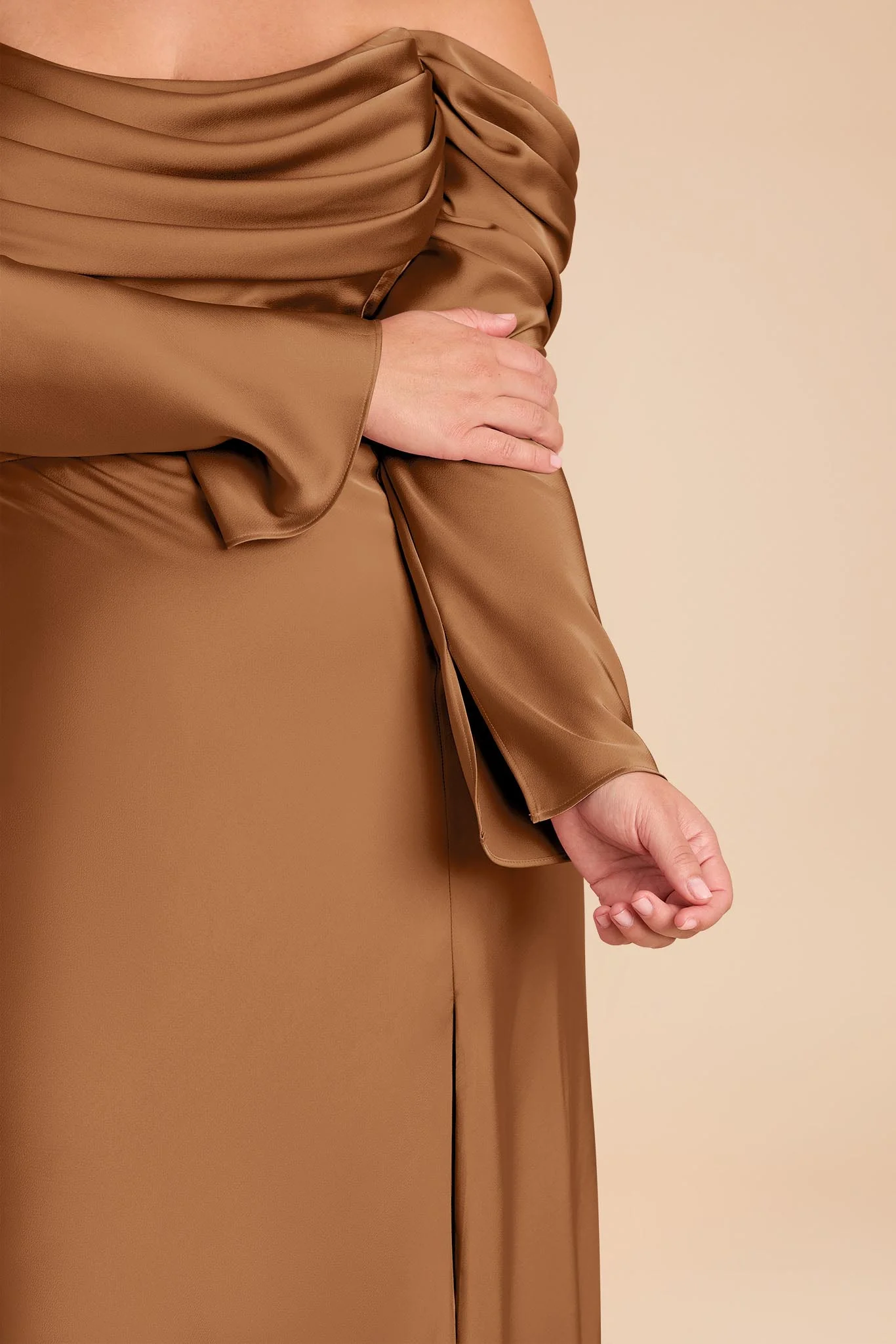 Maya Matte Satin Dress - Copper - Image 10