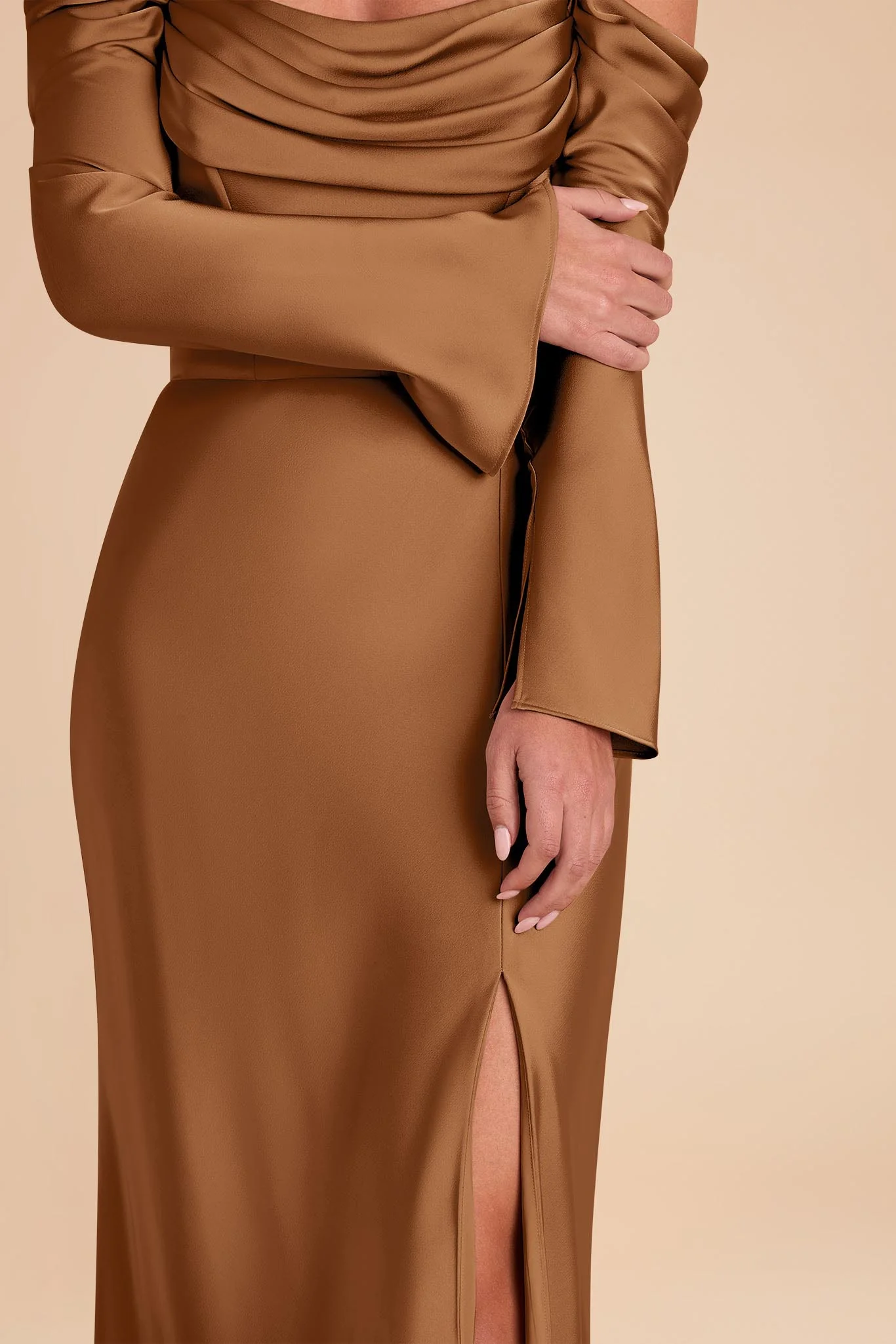 Maya Matte Satin Dress - Copper - Image 6