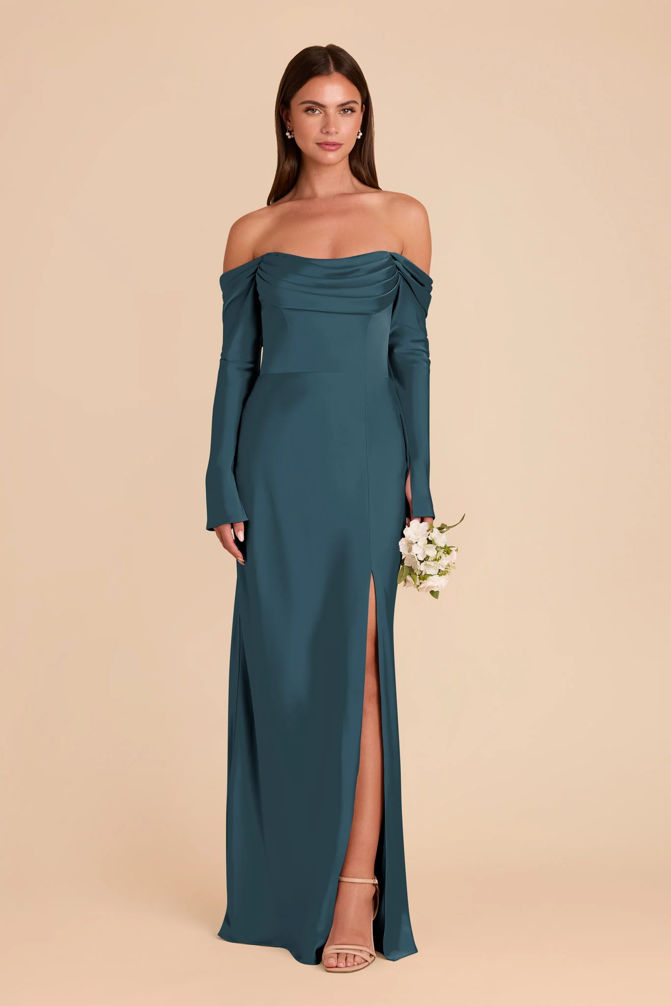 Maya Matte Satin Dress - Dark Teal