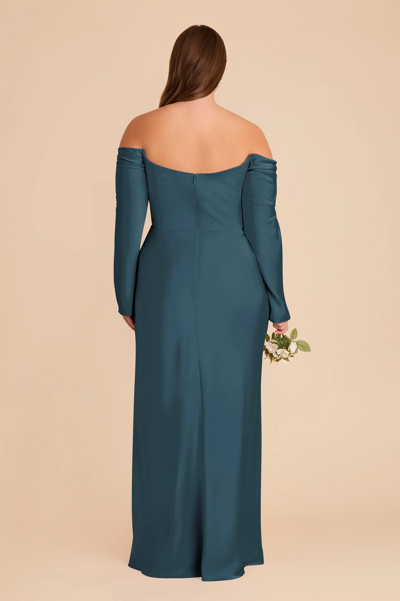 Maya Matte Satin Dress - Dark Teal - Image 10
