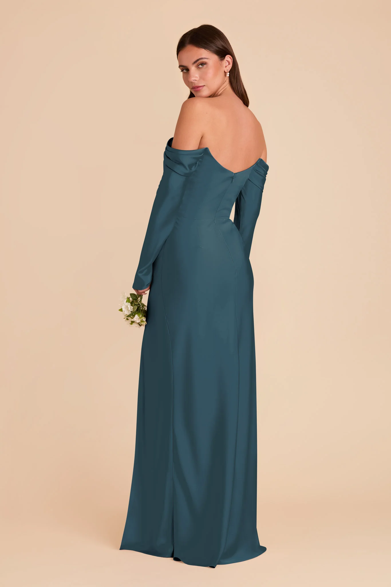 Maya Matte Satin Dress - Dark Teal - Image 5