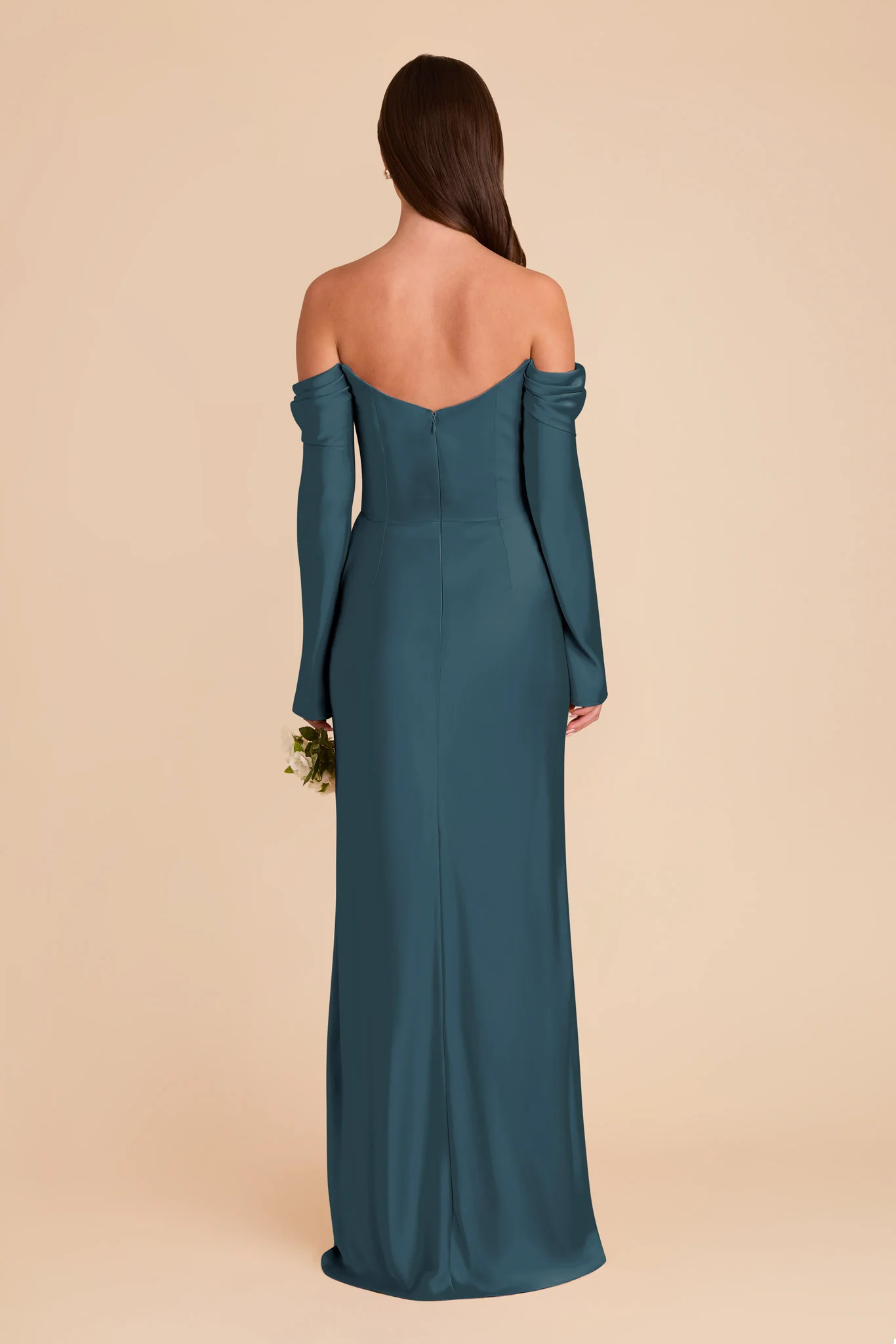 Maya Matte Satin Dress - Dark Teal - Image 6